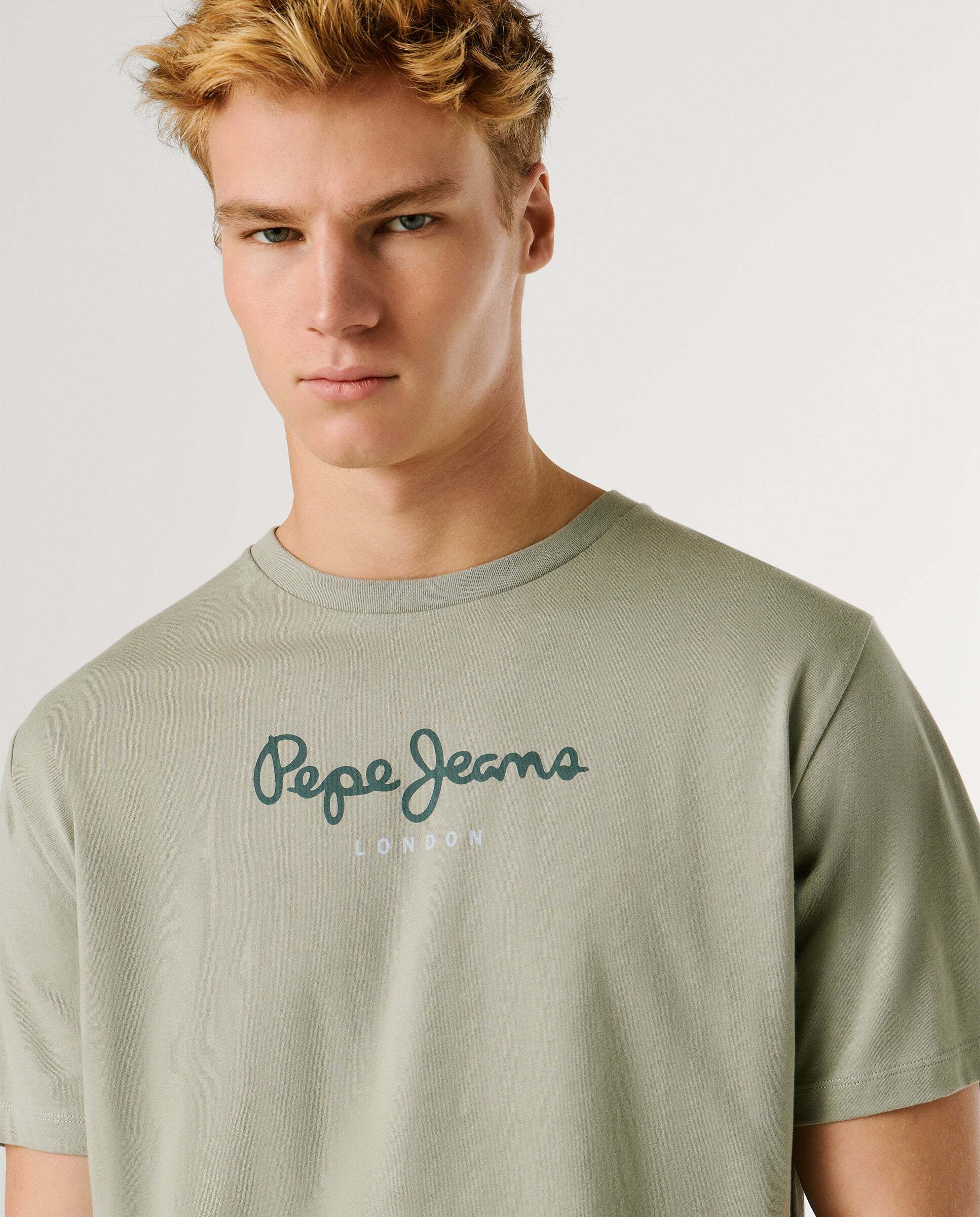 Camiseta de hombre logo estampado fit regular - Pepe Jeans - Verde Verde-4