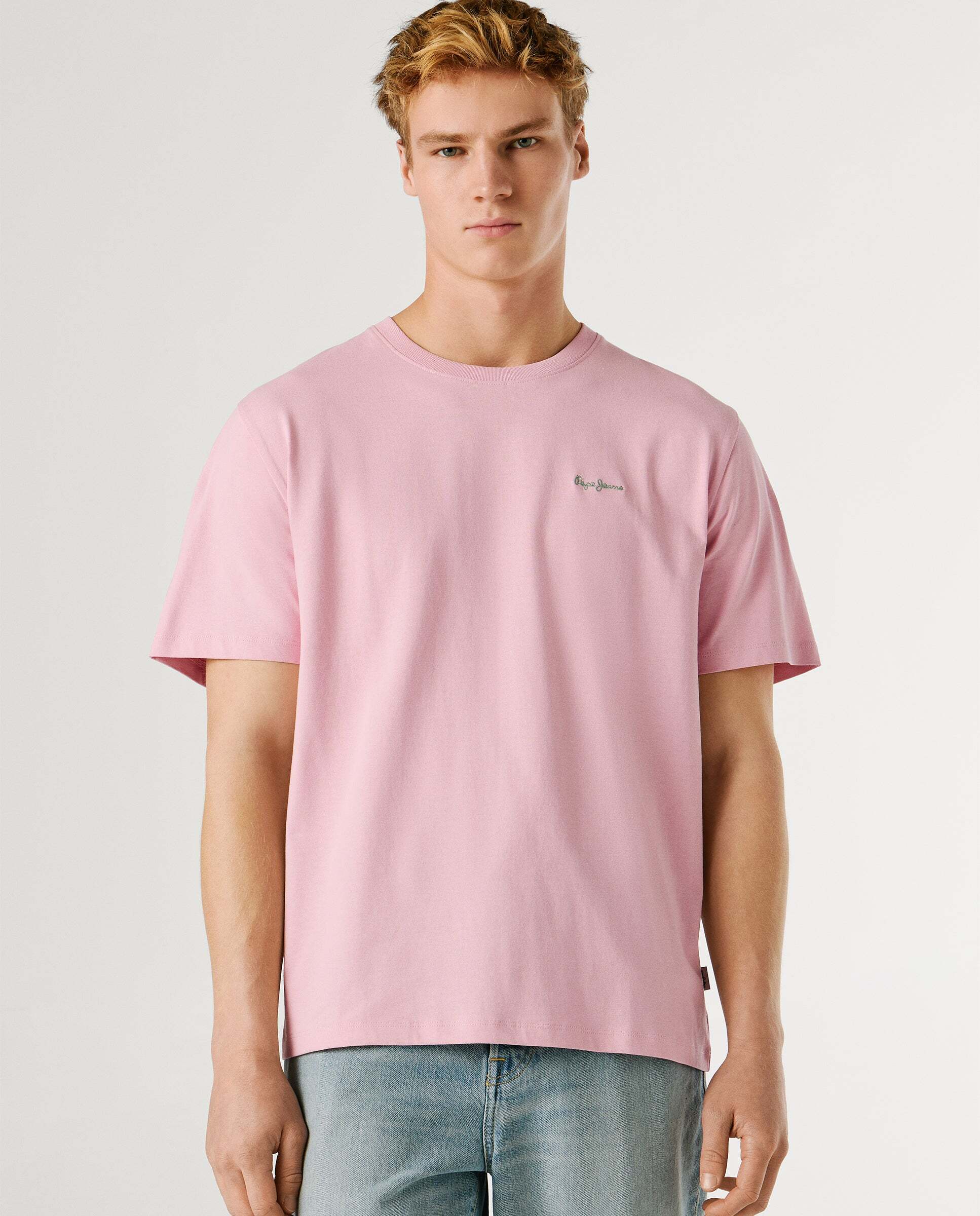Camiseta de hombre logo estampado fit regular - Pepe Jeans - Rosa Rosa-1
