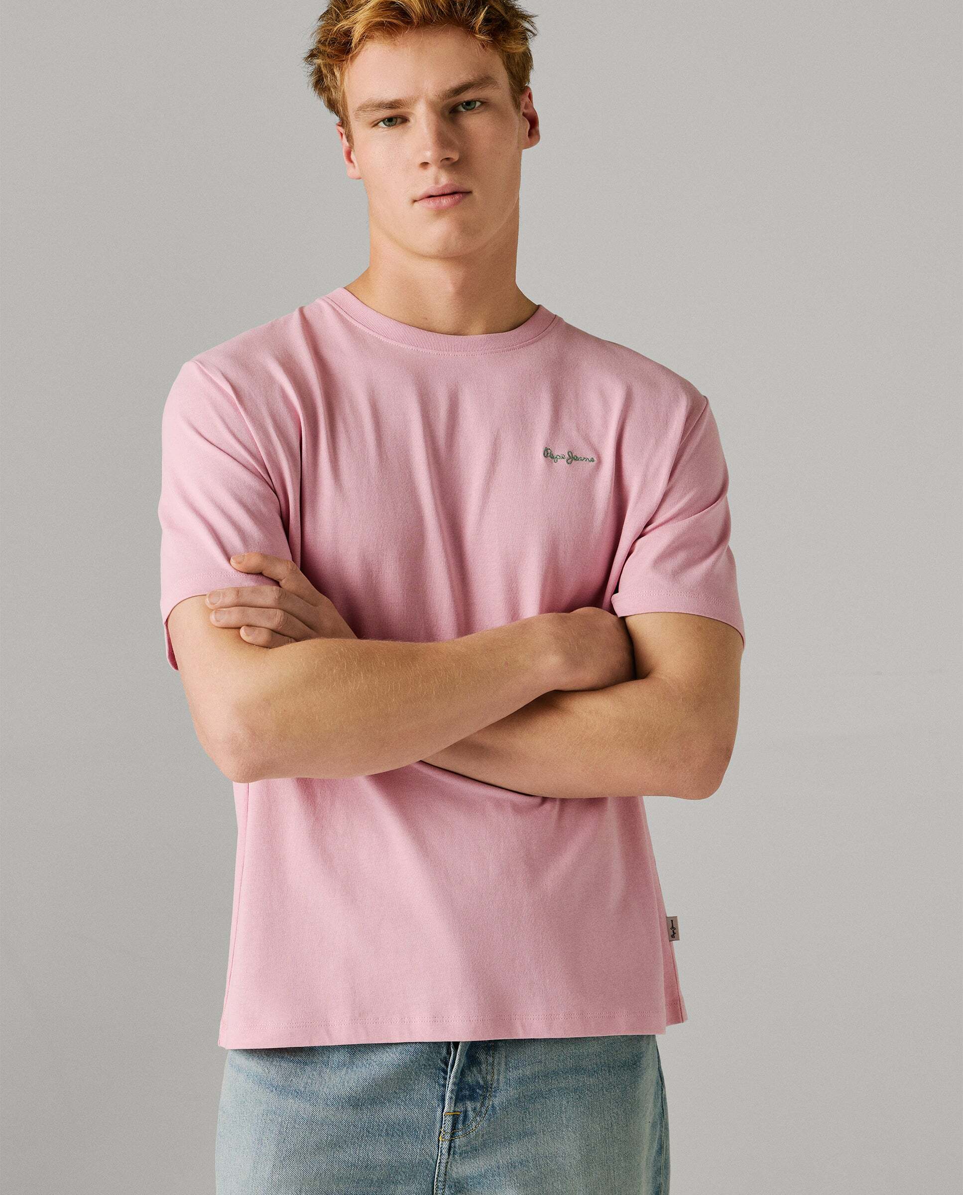 Camiseta de hombre logo estampado fit regular - Pepe Jeans - Rosa Rosa-7