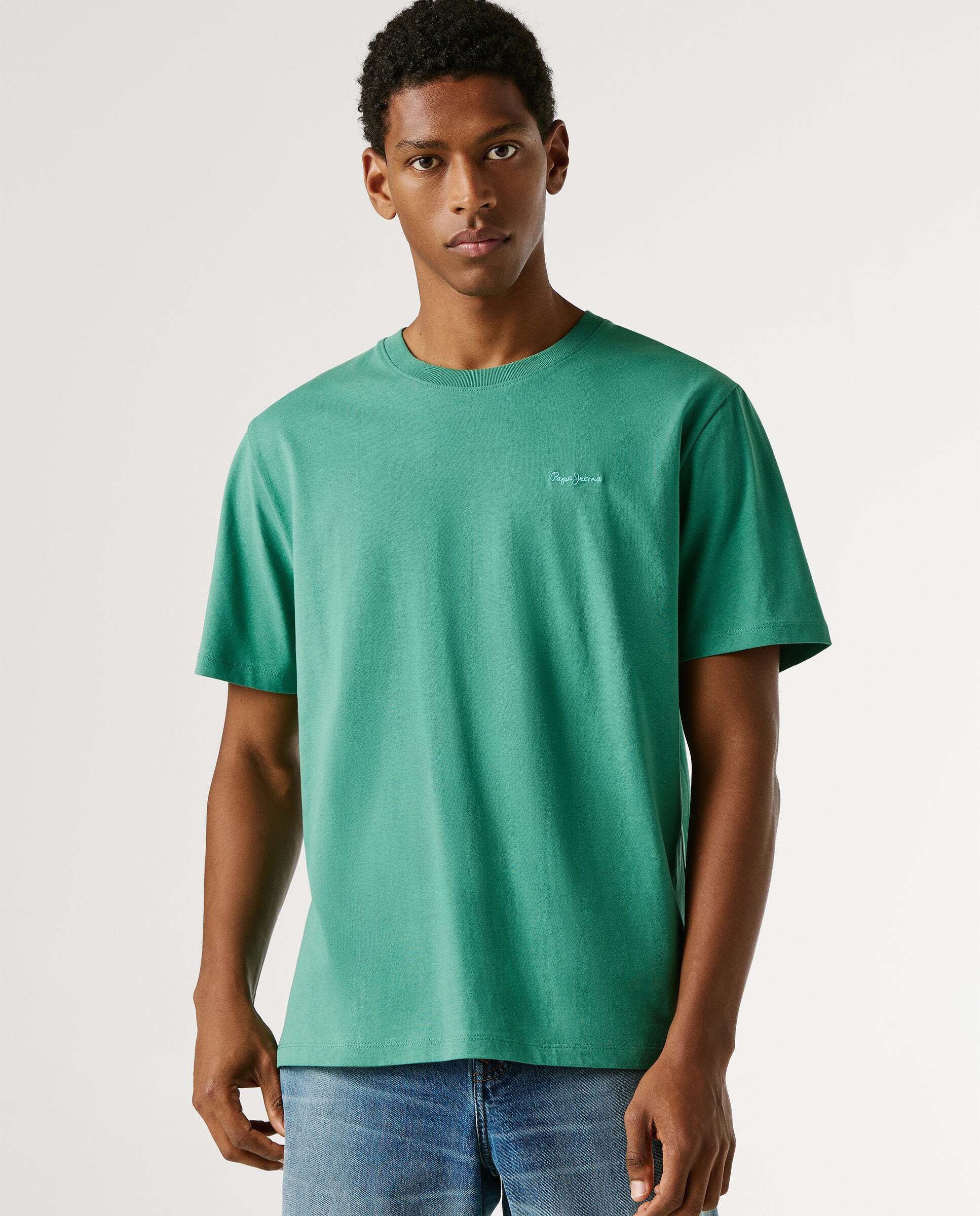 Camiseta de hombre logo estampado fit regular - Pepe Jeans - Verde grisáceo Verde grisáceo-1