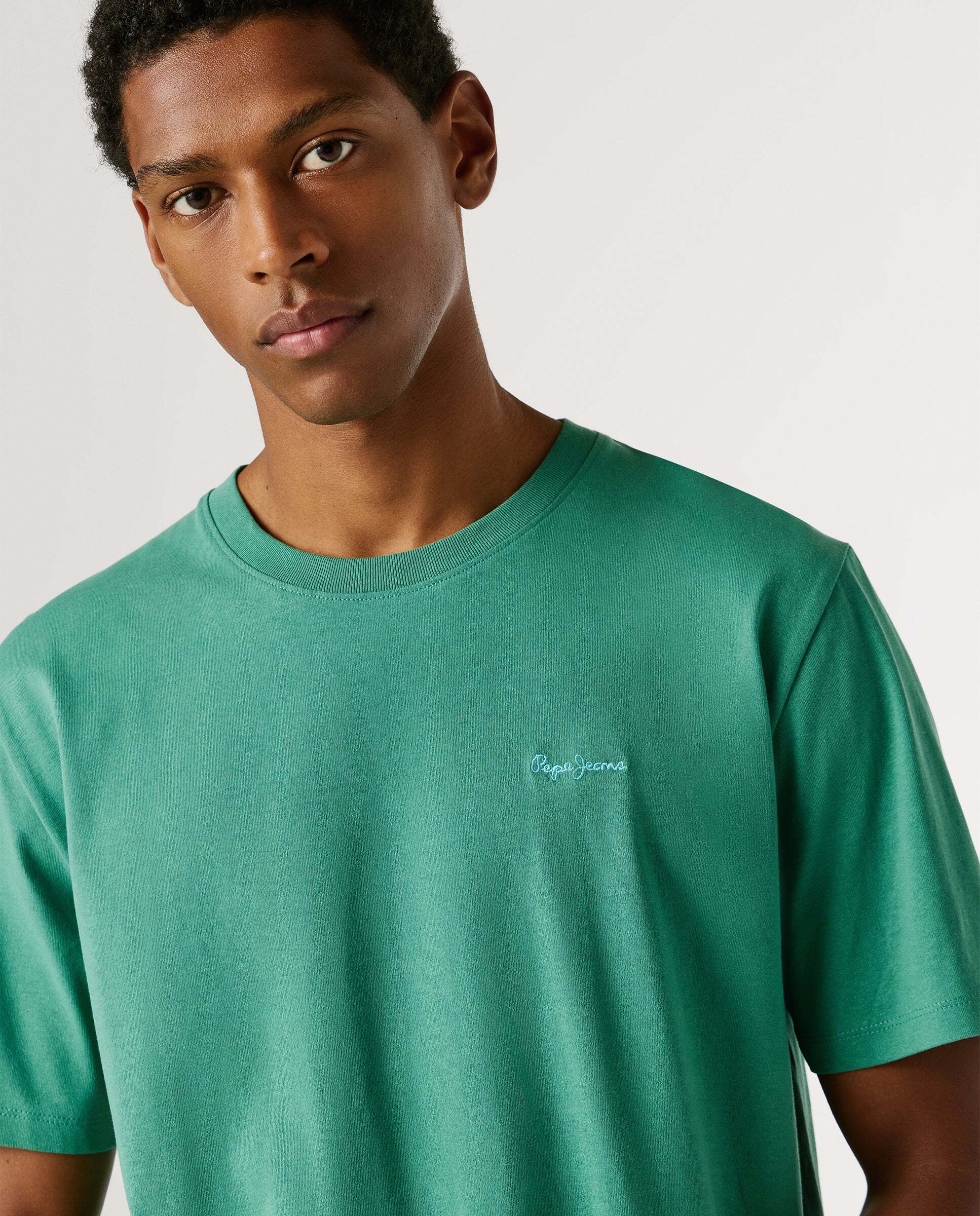 Camiseta de hombre logo estampado fit regular - Pepe Jeans - Verde grisáceo Verde grisáceo-4