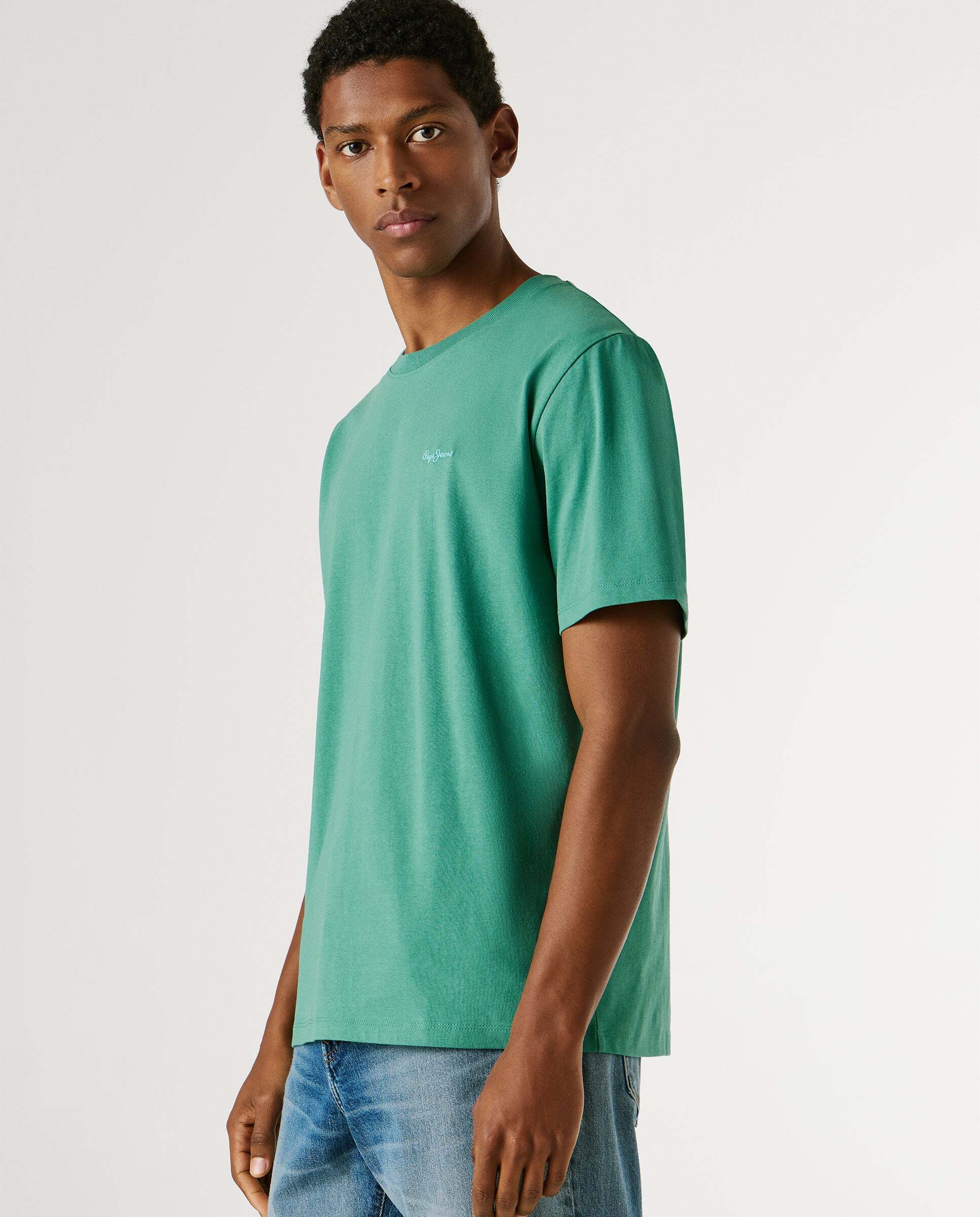 Camiseta de hombre logo estampado fit regular - Pepe Jeans - Verde grisáceo Verde grisáceo-6