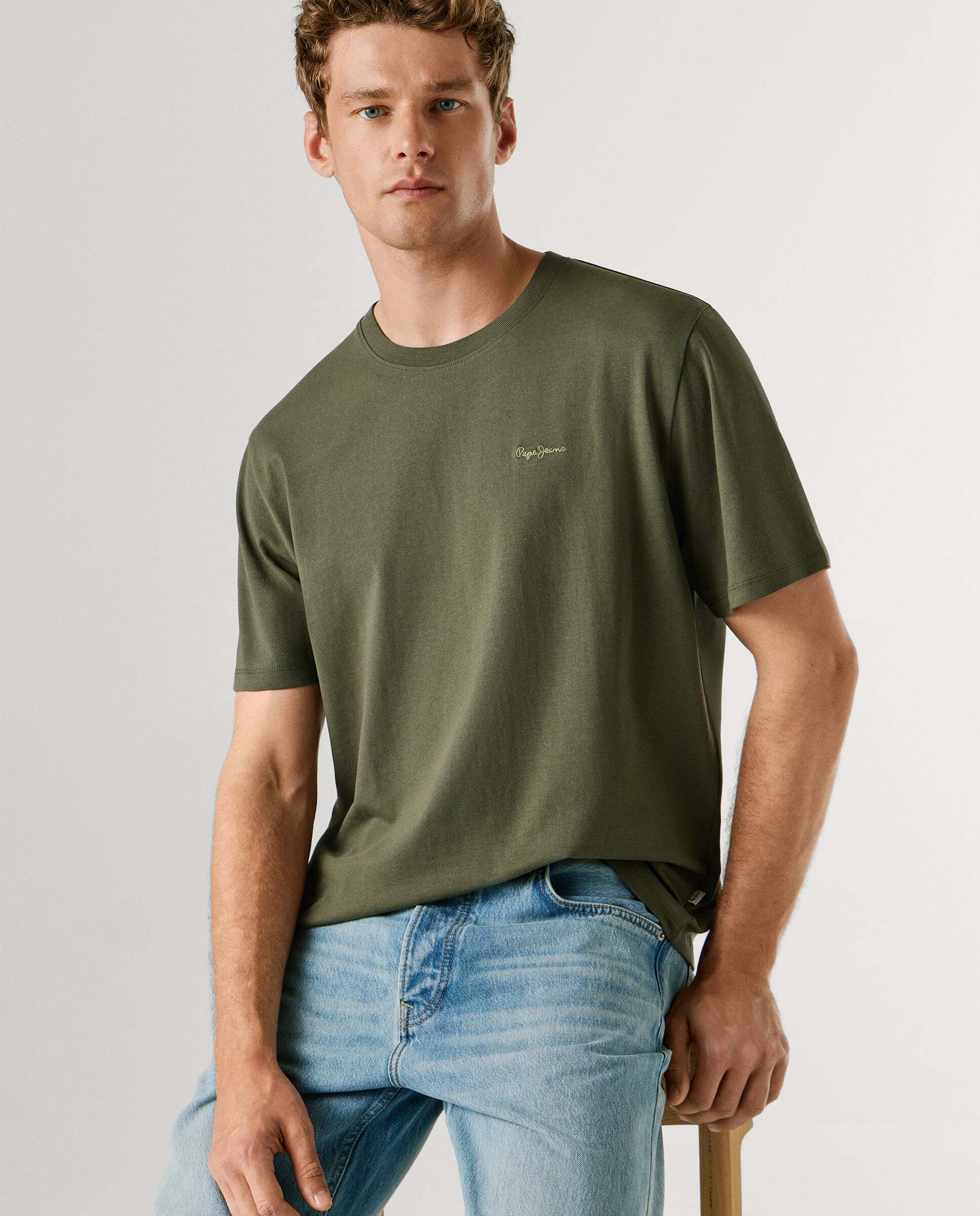 Camiseta de hombre logo estampado fit regular - Pepe Jeans - Verde Verde-7