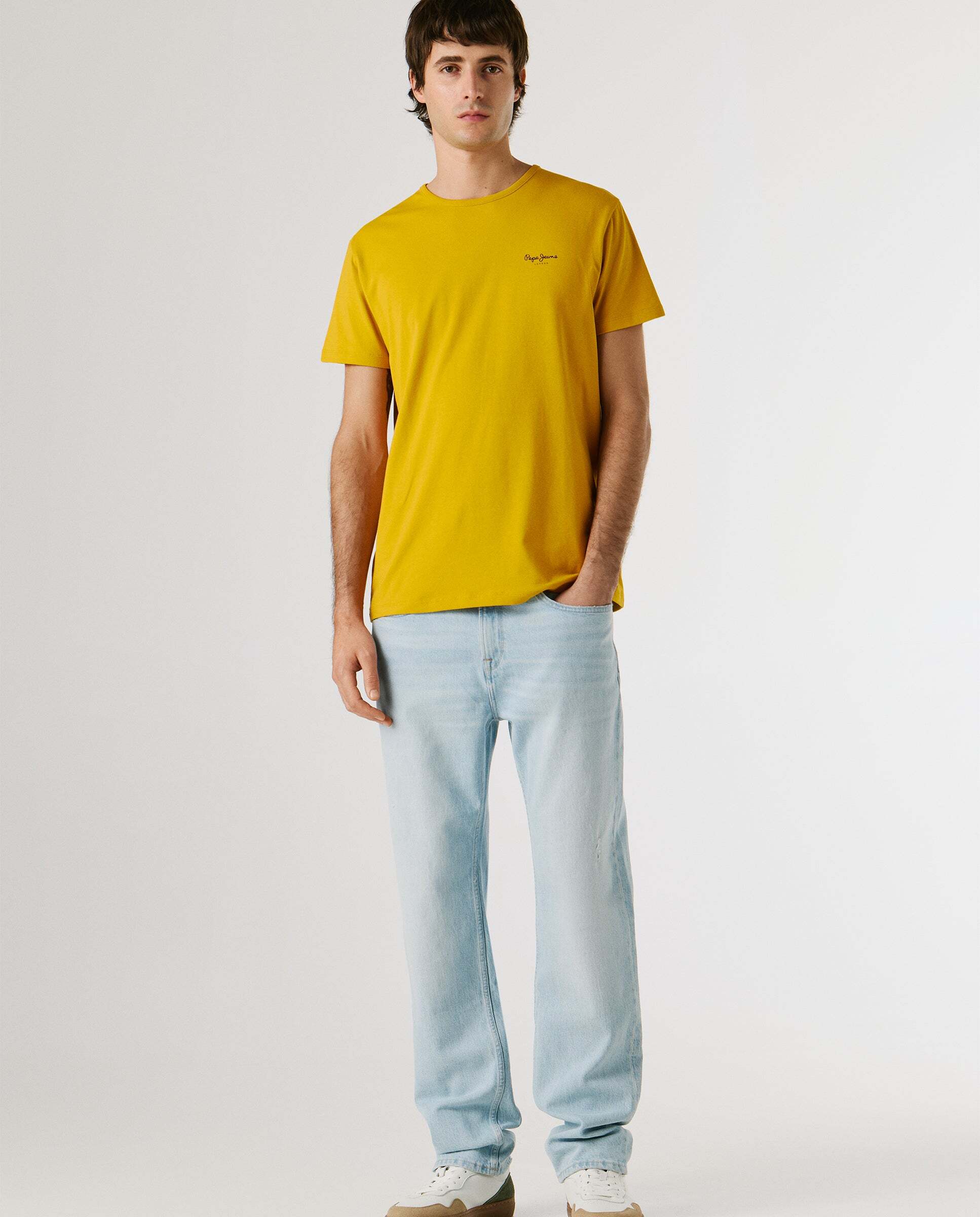 Camiseta de hombre ajustada con logotipo - Pepe Jeans - Amarillo Amarillo-2