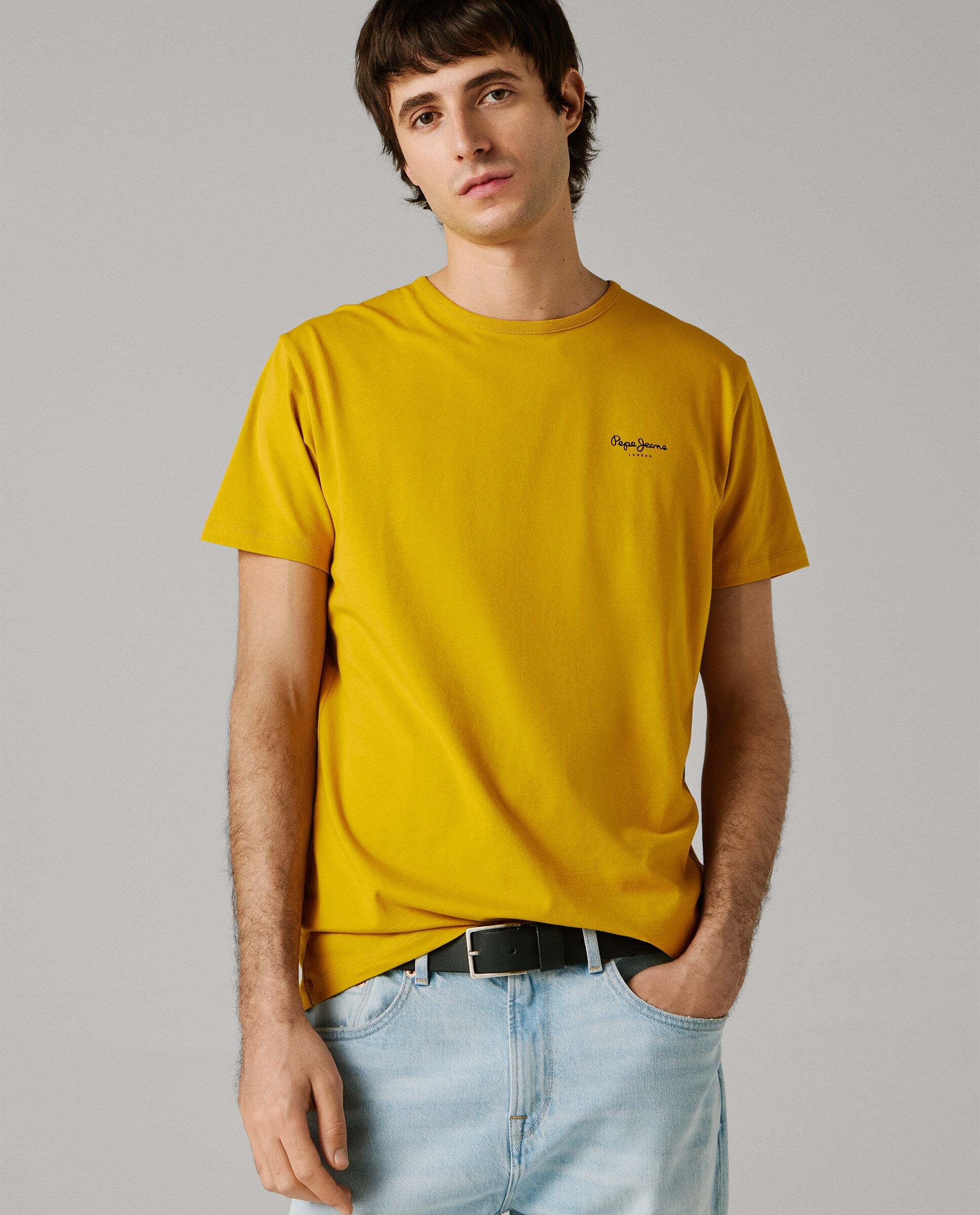 Camiseta de hombre ajustada con logotipo - Pepe Jeans - Amarillo Amarillo-7