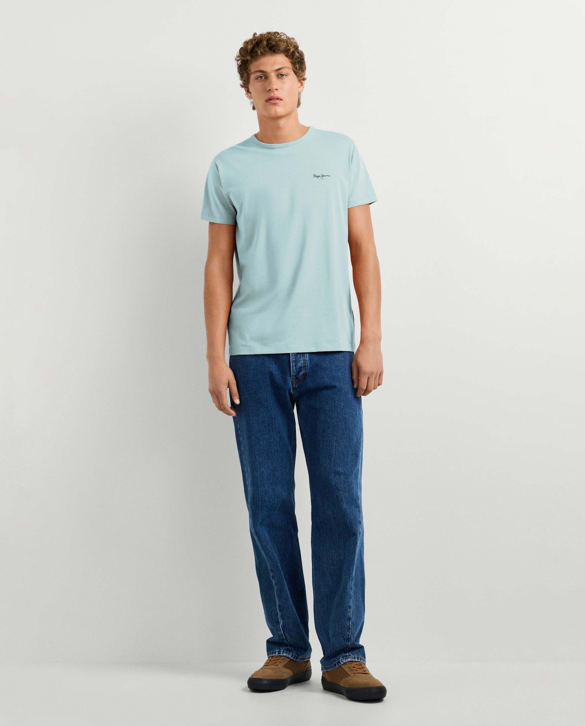 Camiseta de hombre ajustada con logotipo - Pepe Jeans - Azul Azul-2