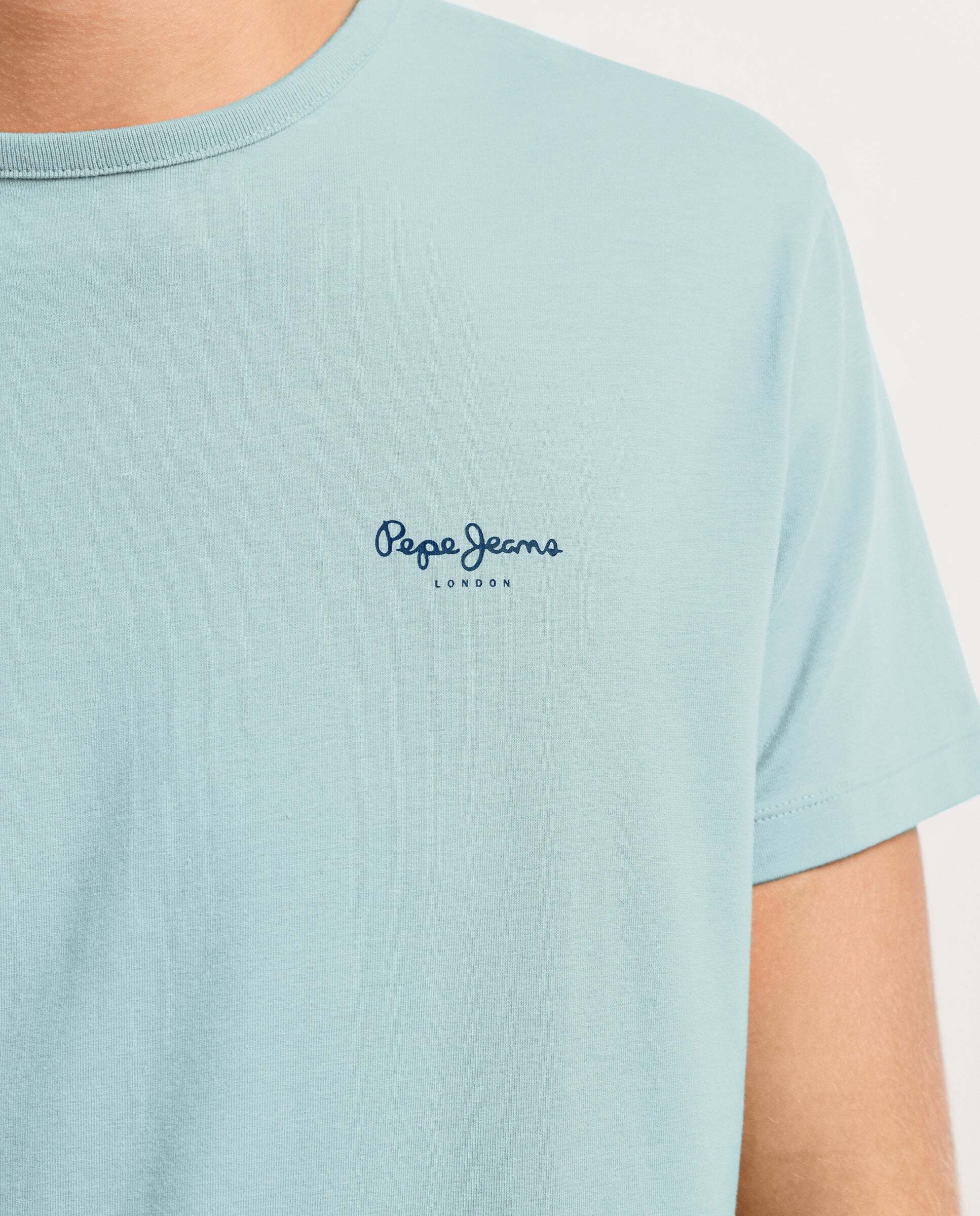 Camiseta de hombre ajustada con logotipo - Pepe Jeans - Azul Azul-5