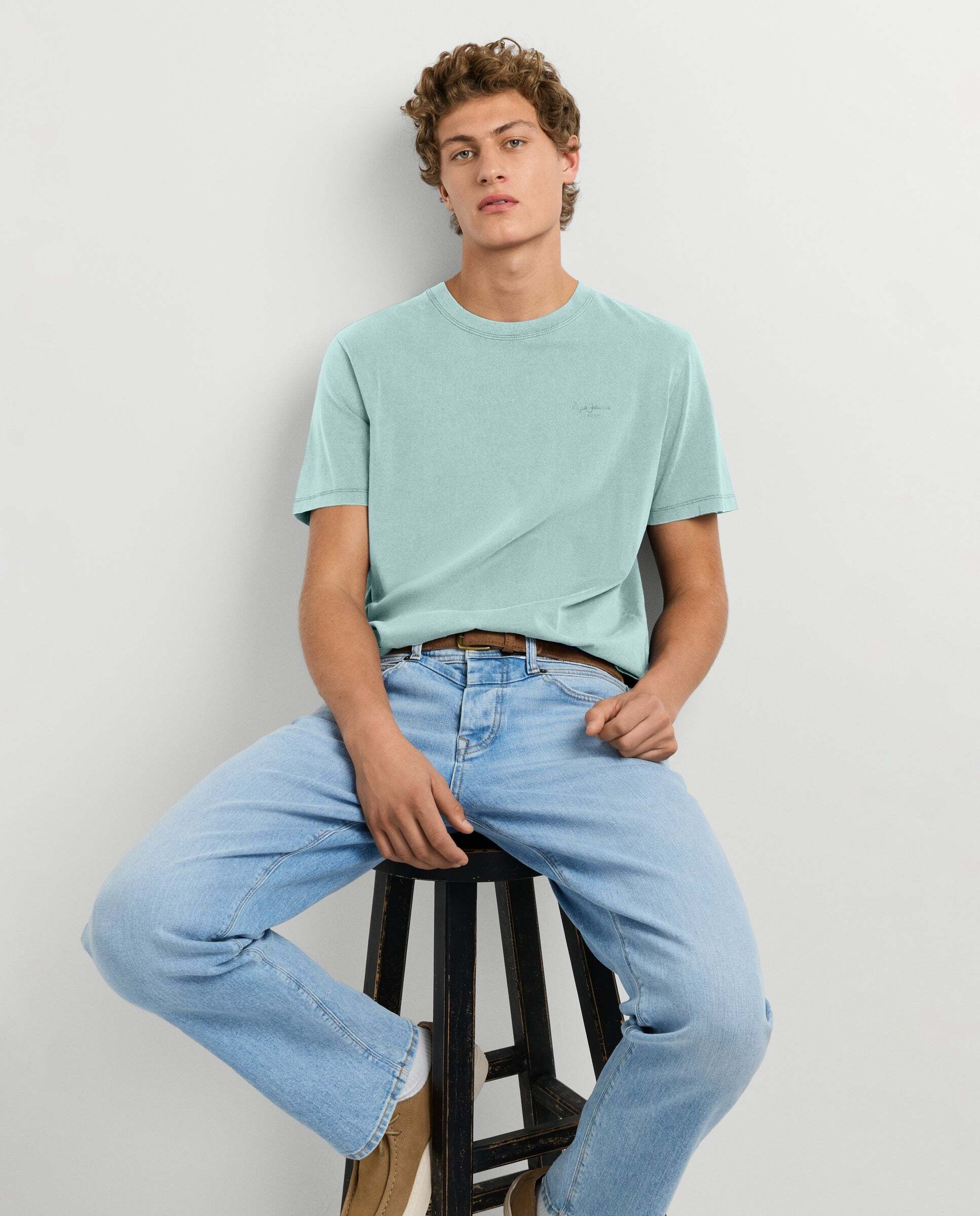 Imagen 7 de Camiseta de hombre logo estampado fit regular - Pepe Jeans - Azul Turquesa Azul Turquesa