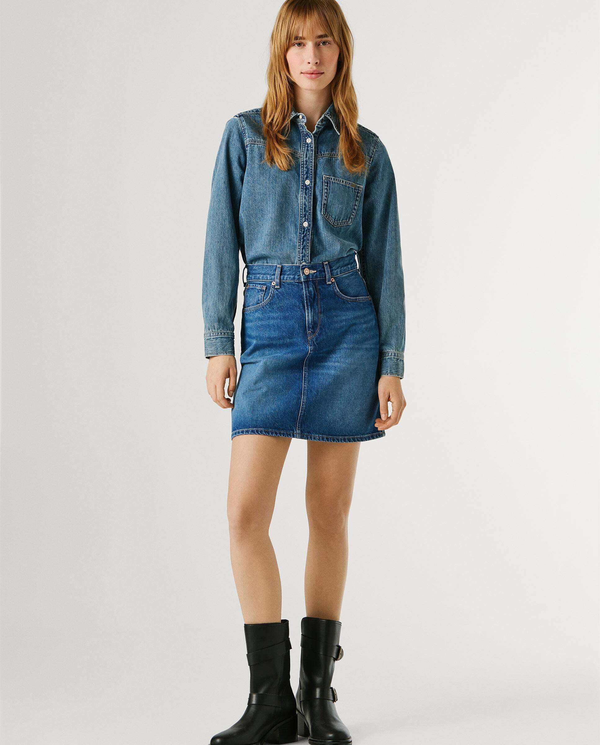Pepe Jeans - Falda vaquera de mujer corta fit regular.