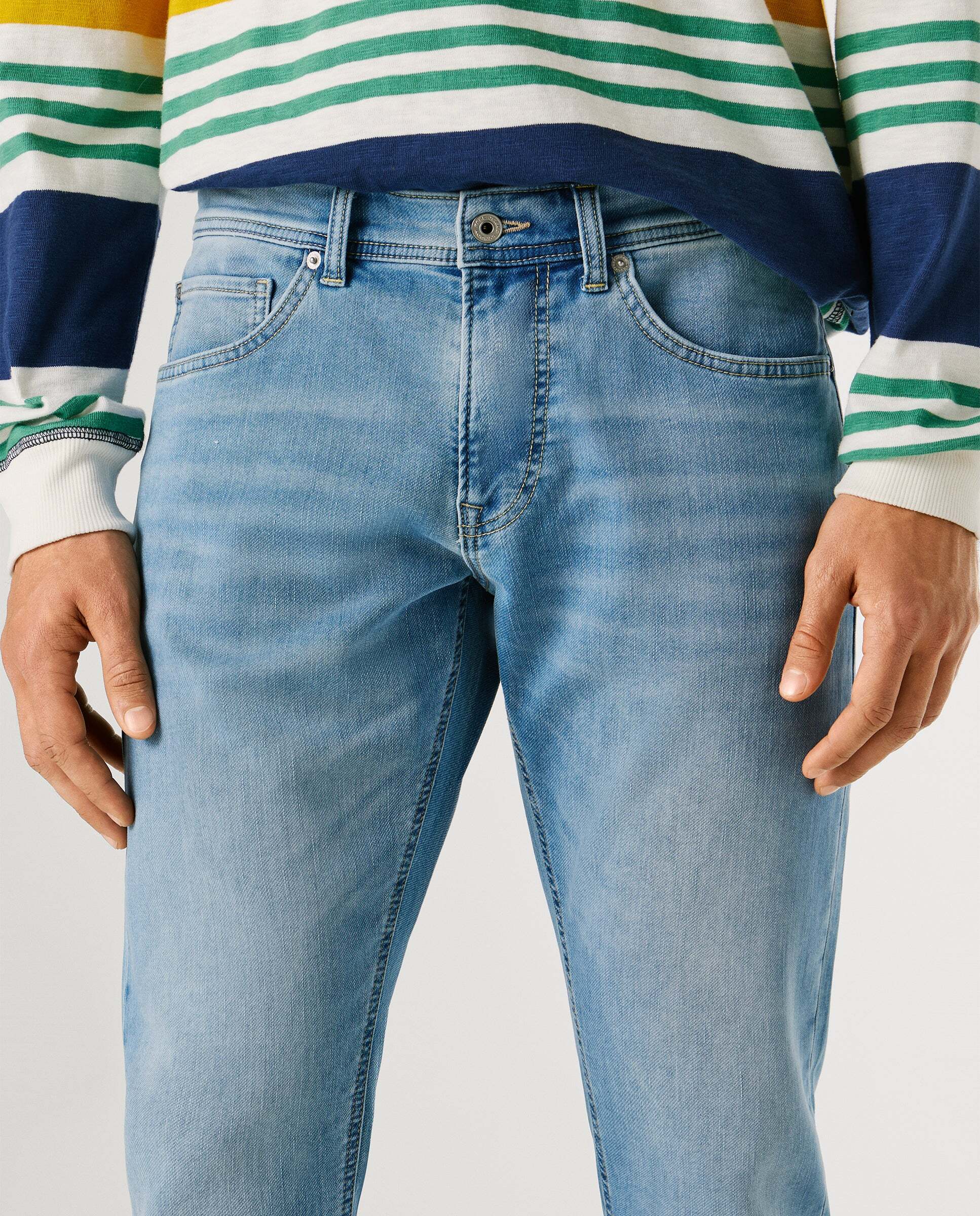 Track- jeans fit slim y tiro regular - Pepe Jeans - Azul denim Azul denim-4