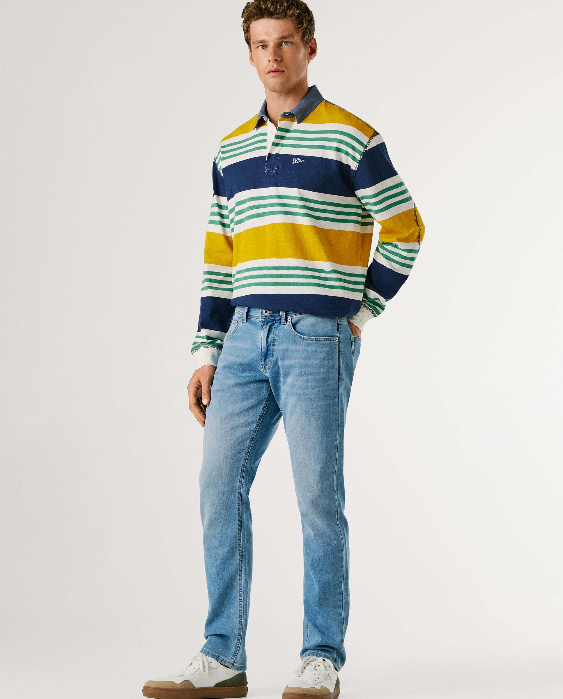 Track- jeans fit slim y tiro regular - Pepe Jeans - Azul denim Azul denim-6