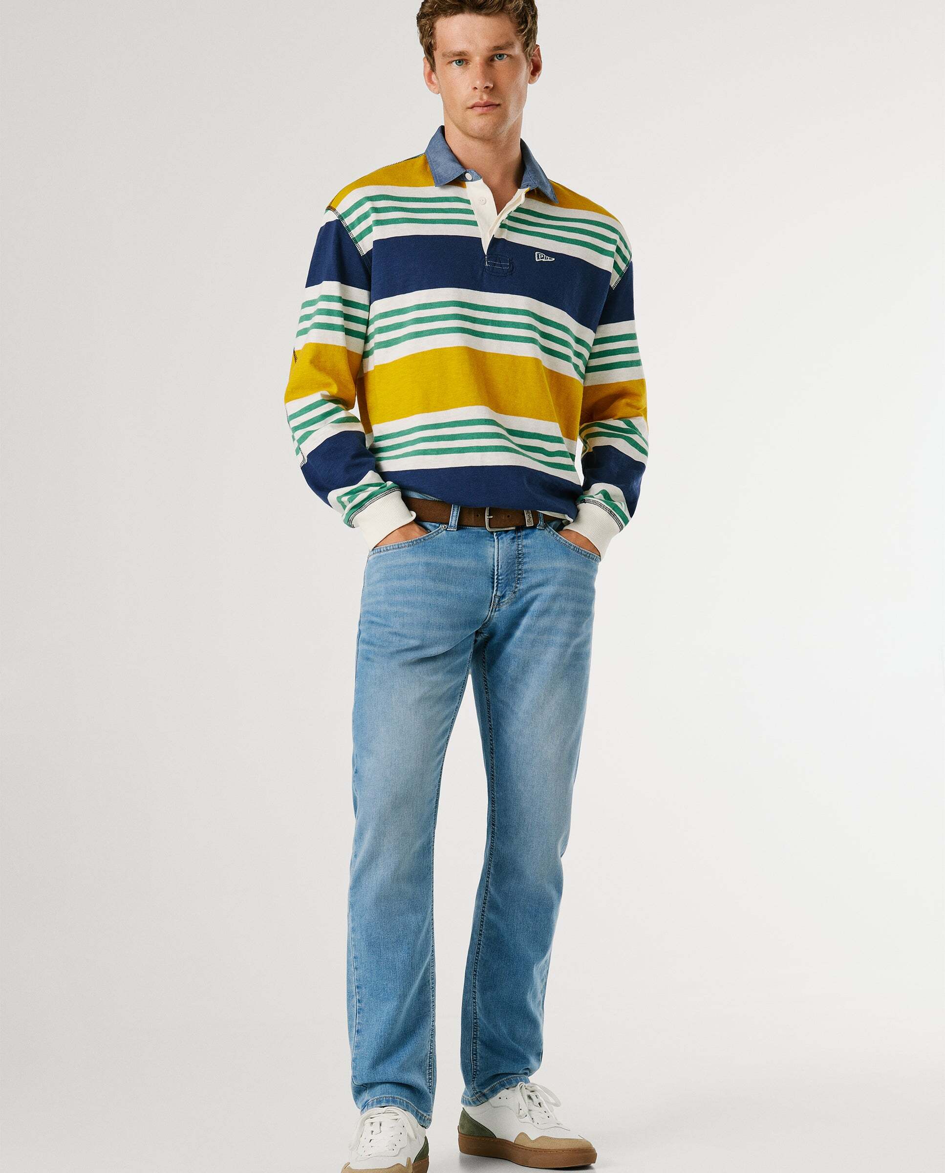 Track- jeans fit slim y tiro regular - Pepe Jeans - Azul denim Azul denim-7