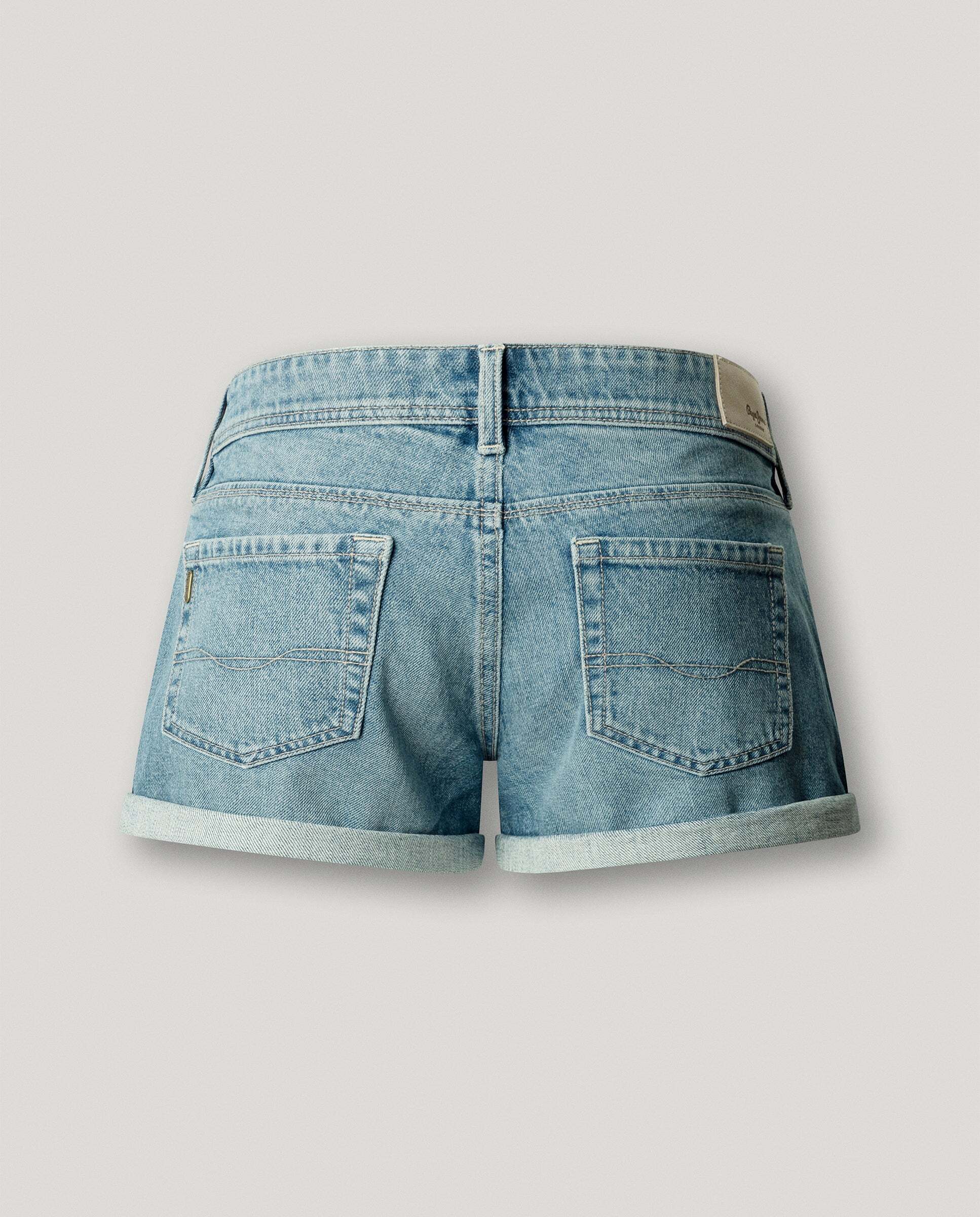 Shorts vaquero de mujer fit regular - Pepe Jeans - Azul claro Verde-9