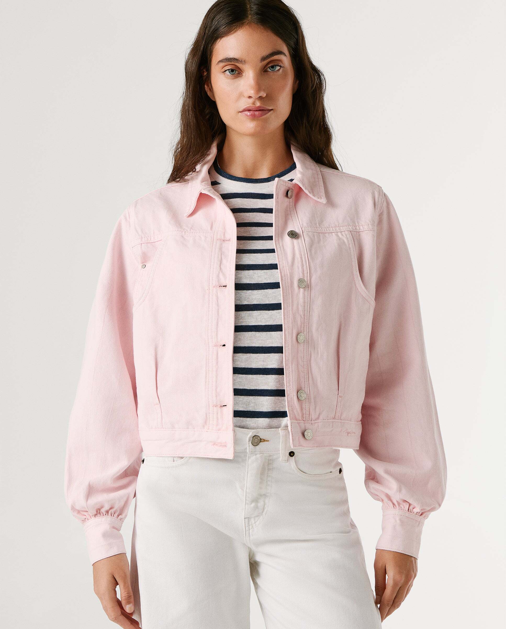 Imagen 0 de Cazadora vaquera de mujer fit regular Rosa