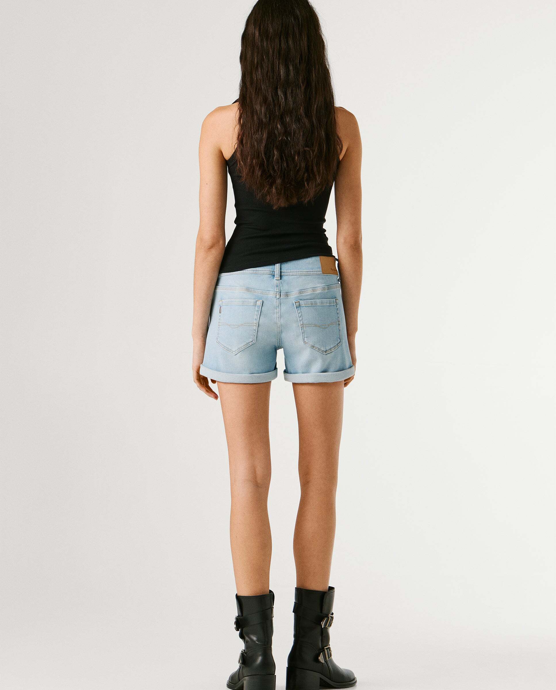 Shorts vaquero de mujer fit regular - Pepe Jeans - Blanco Azul claro-3