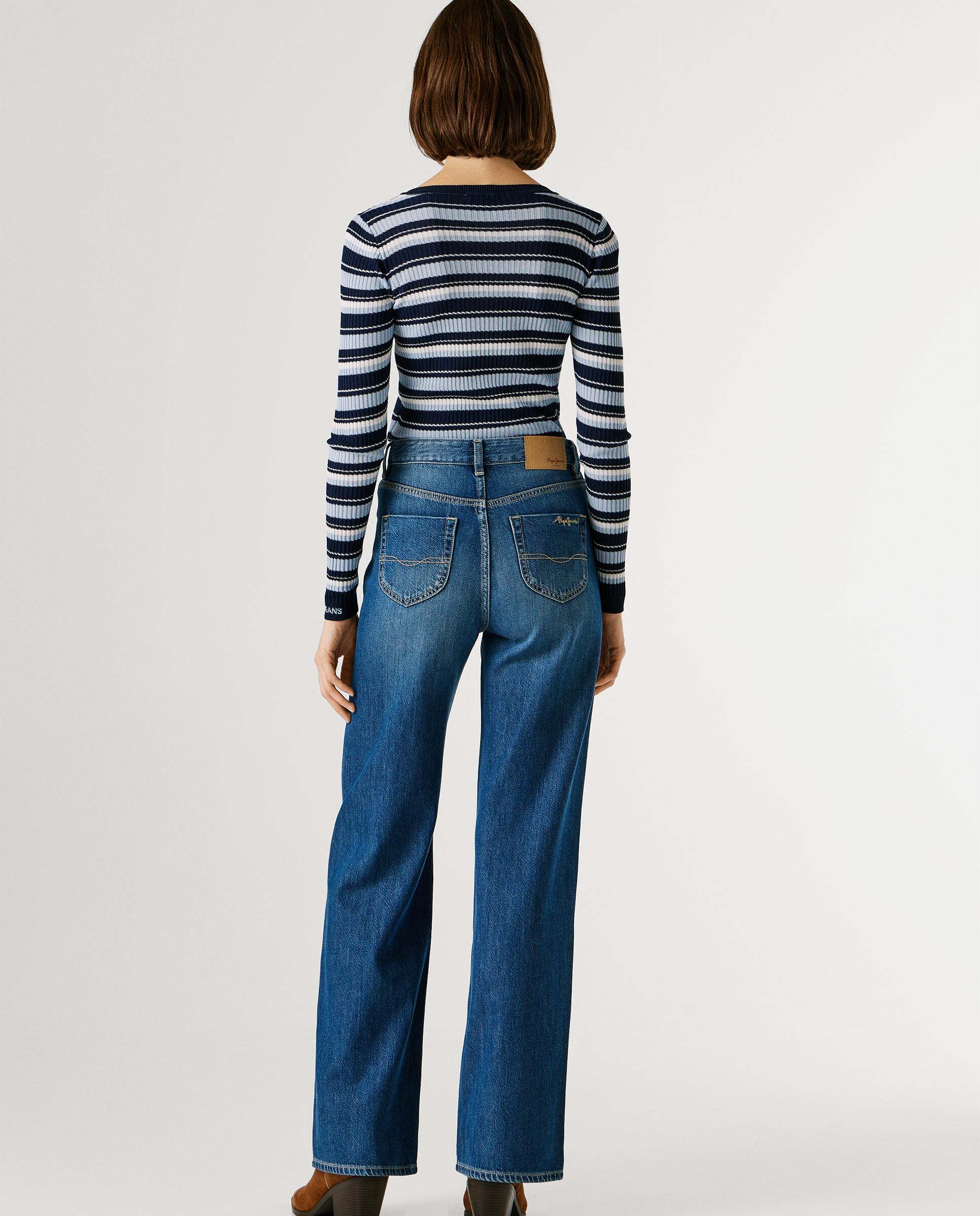 Vaquero de mujer fit recto y tiro alto - Pepe Jeans - Azul Azul-3