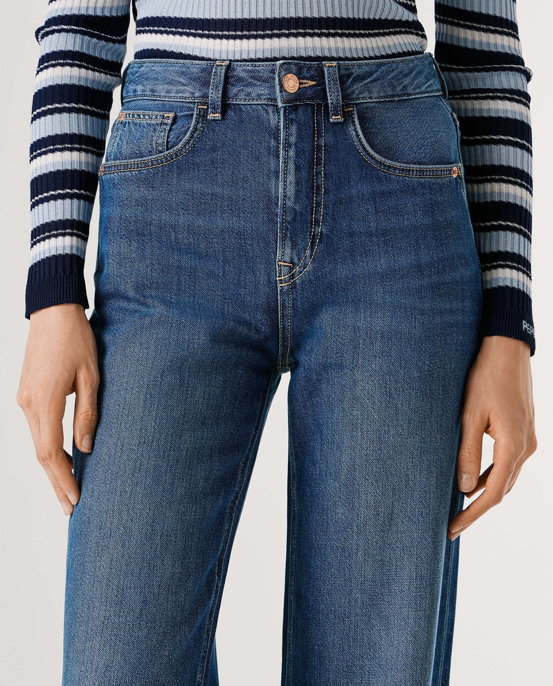 Vaquero de mujer fit recto y tiro alto - Pepe Jeans - Azul Azul-4
