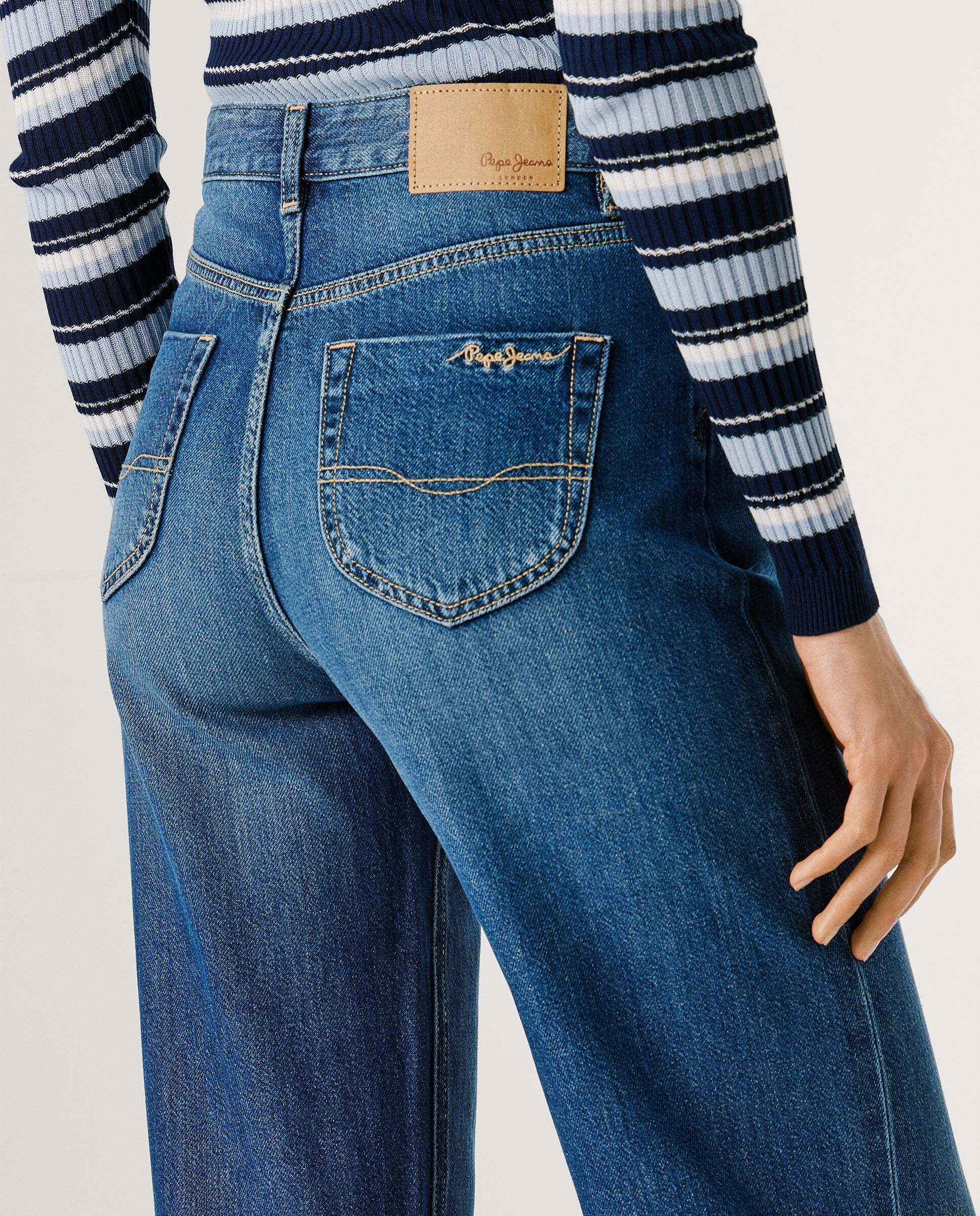 Vaquero de mujer fit recto y tiro alto - Pepe Jeans - Azul Azul-5