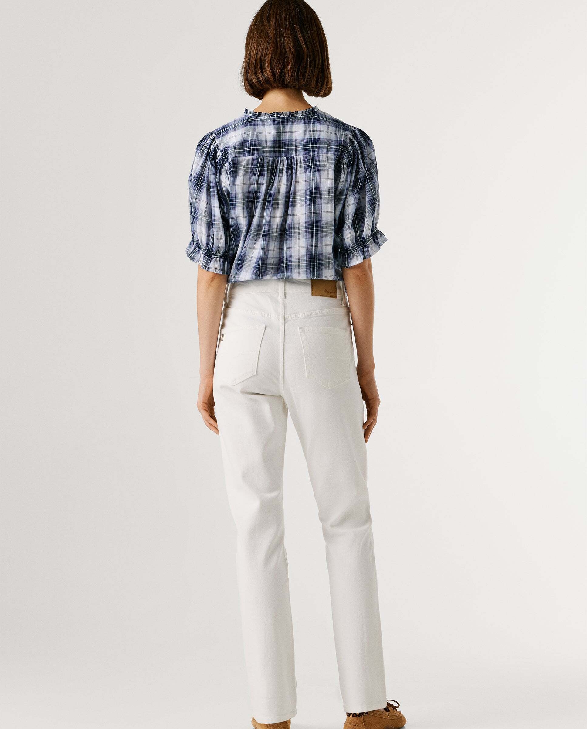 Vaquero de mujer fit taper y tiro alto - Pepe Jeans - Gris Blanco-3