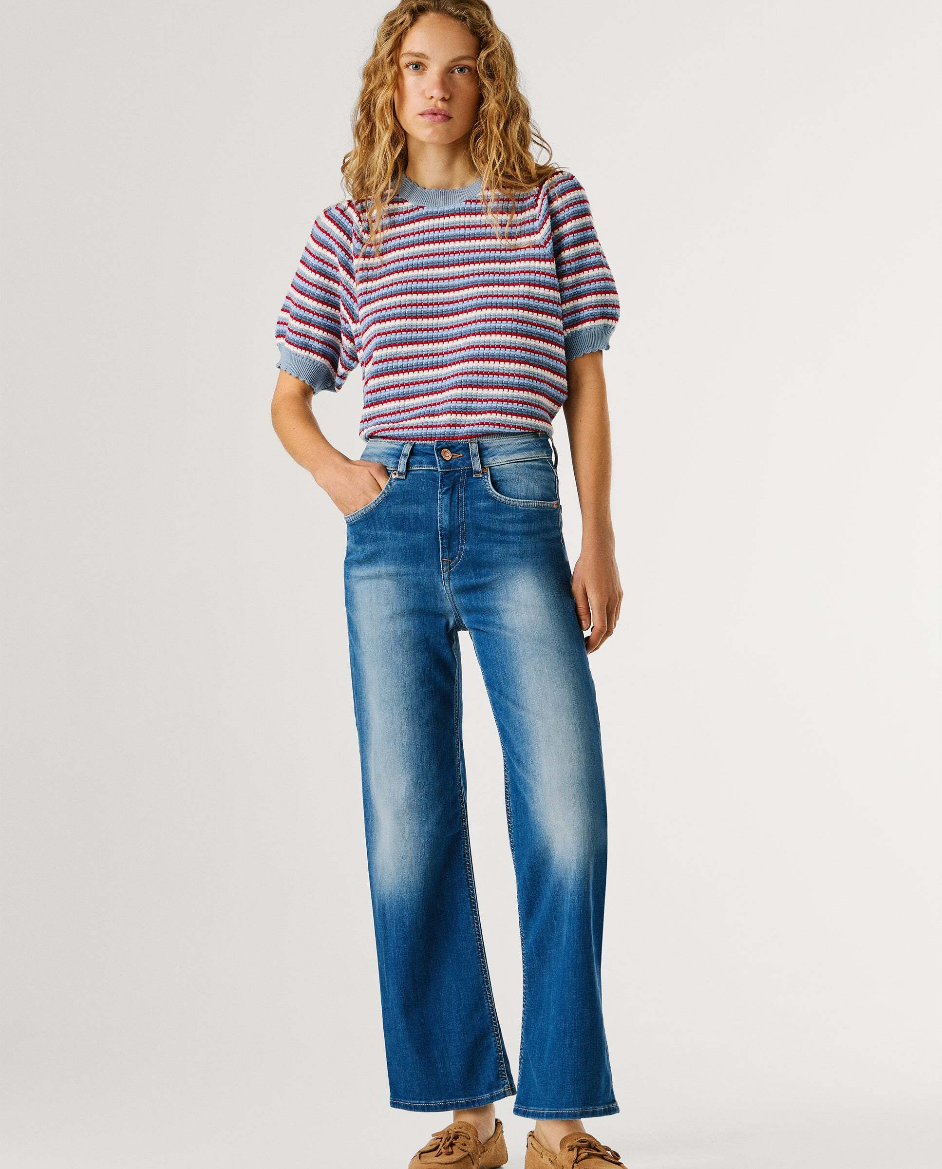 Imagen 1 de Vaquero de mujer fit recto tiro alto - Pepe Jeans - Azul Azul
