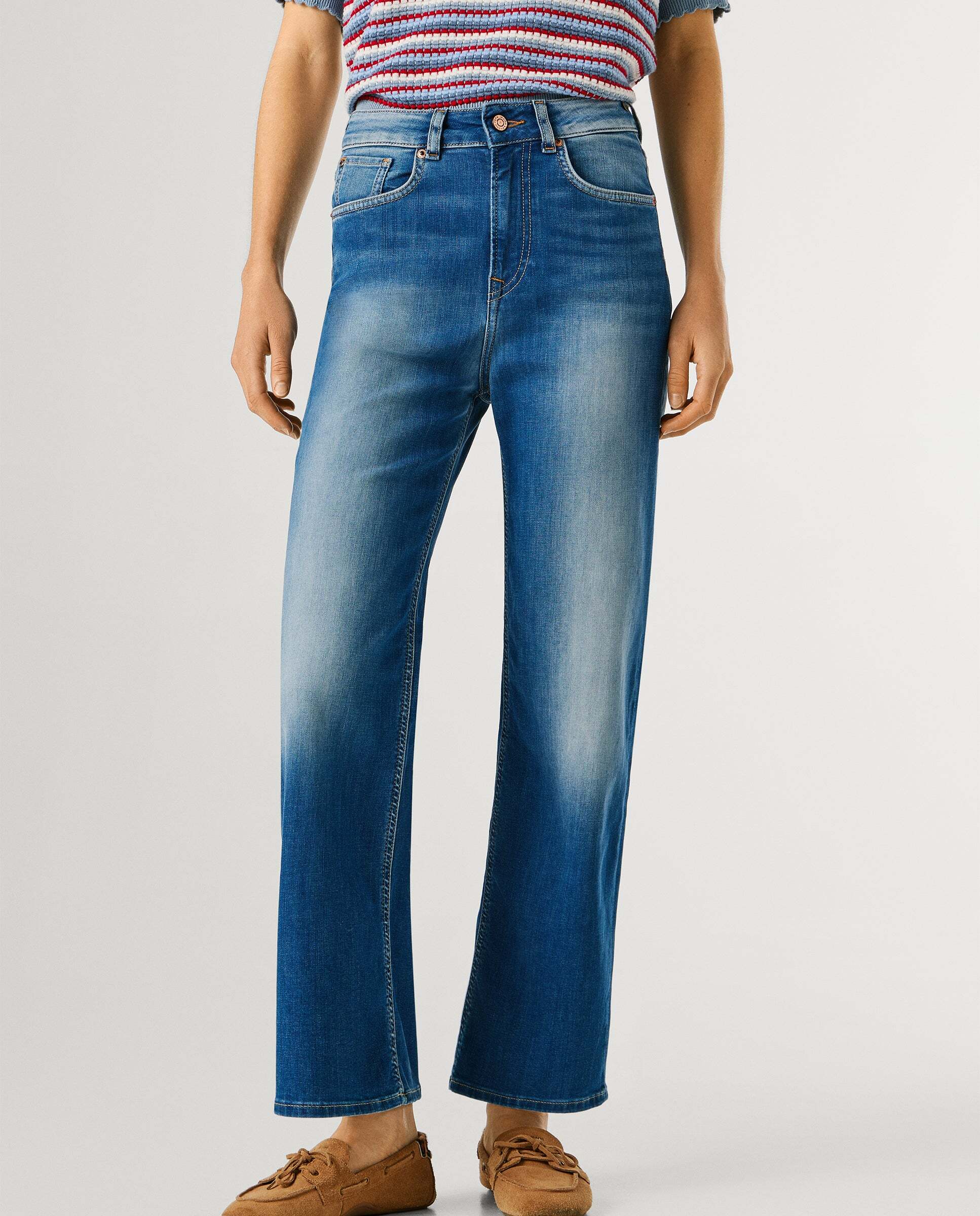 Imagen 2 de Vaquero de mujer fit recto tiro alto - Pepe Jeans - Azul Azul