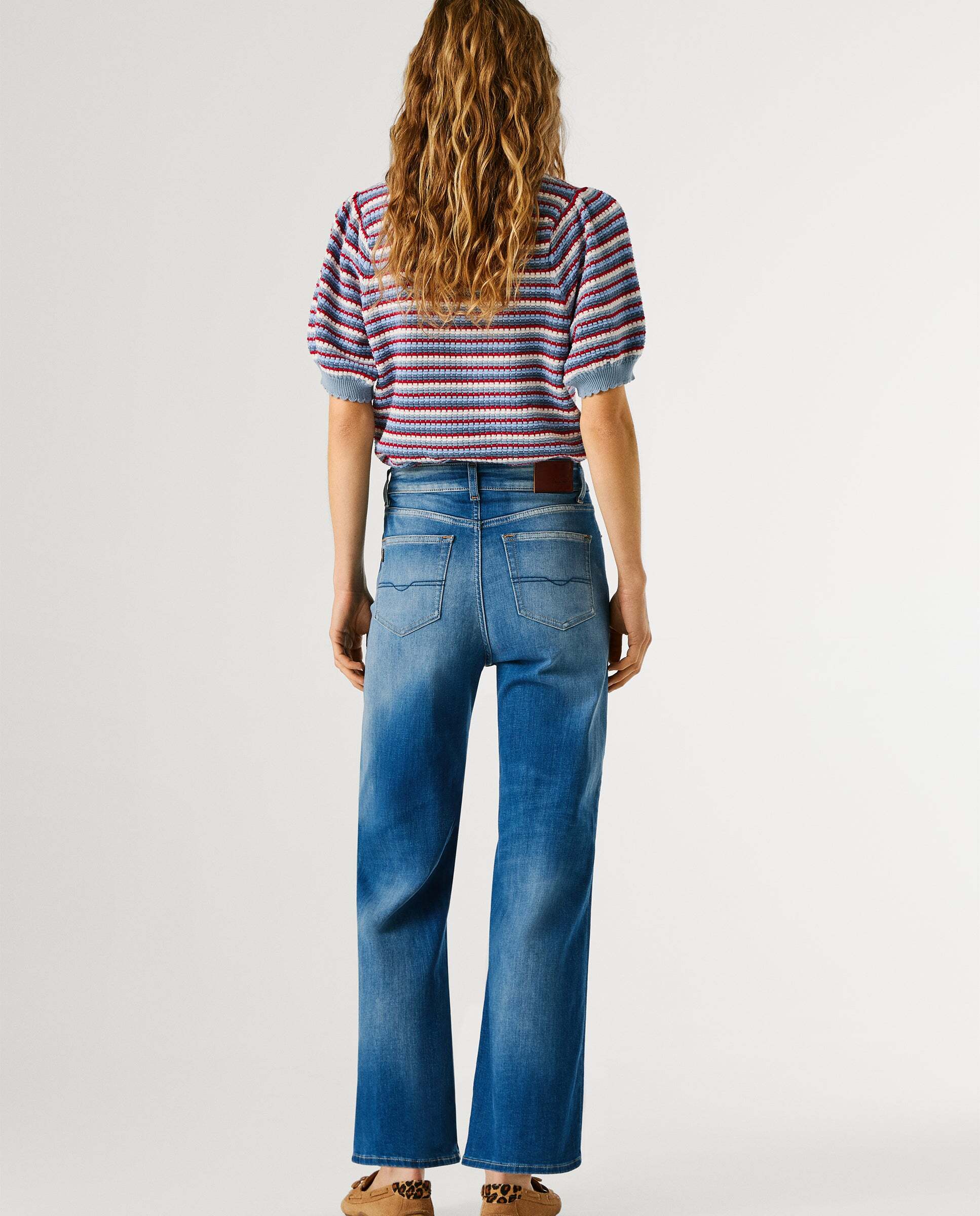Imagen 3 de Vaquero de mujer fit recto tiro alto - Pepe Jeans - Azul Azul