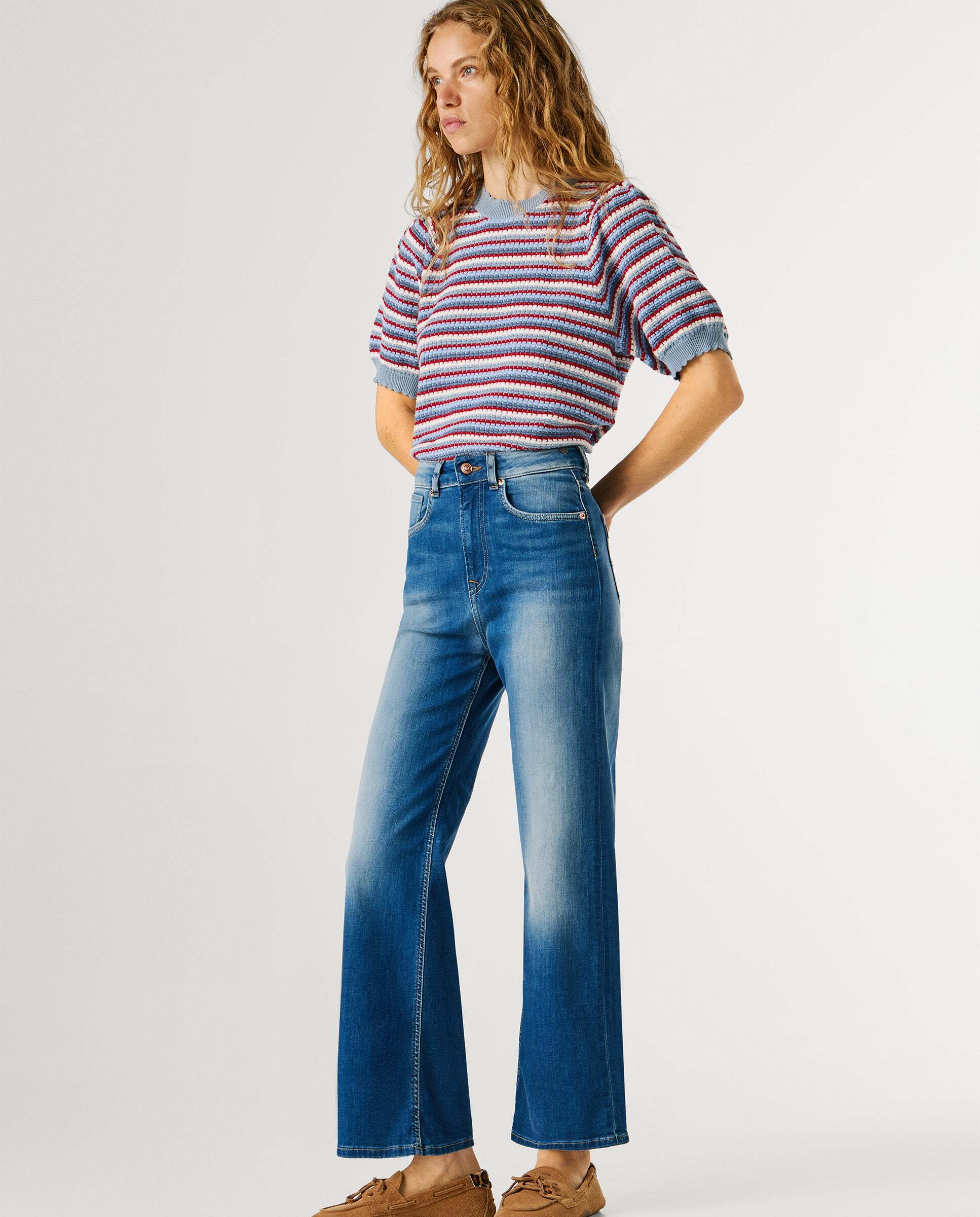 Imagen 6 de Vaquero de mujer fit recto tiro alto - Pepe Jeans - Azul Azul