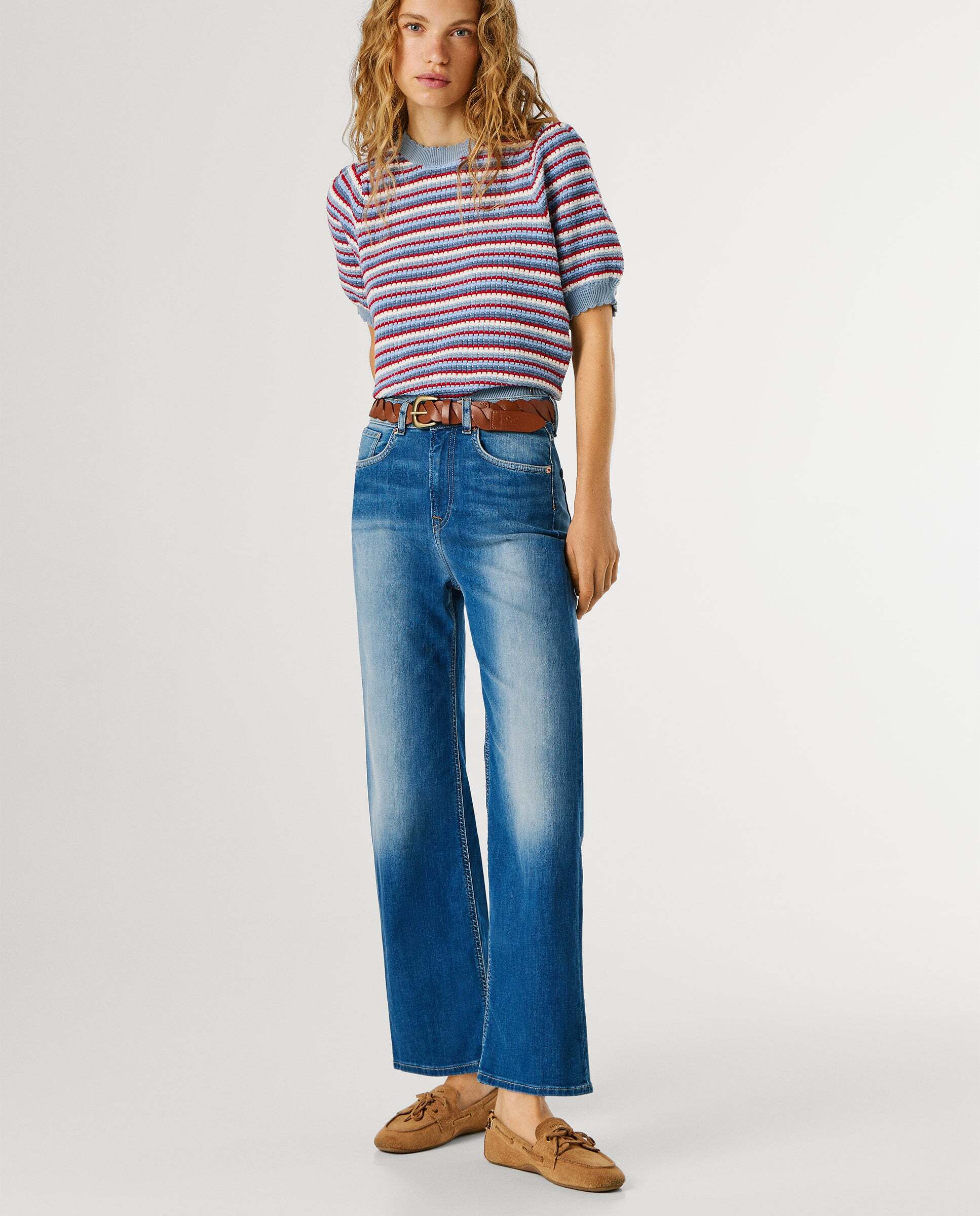 Imagen 7 de Vaquero de mujer fit recto tiro alto - Pepe Jeans - Azul Azul
