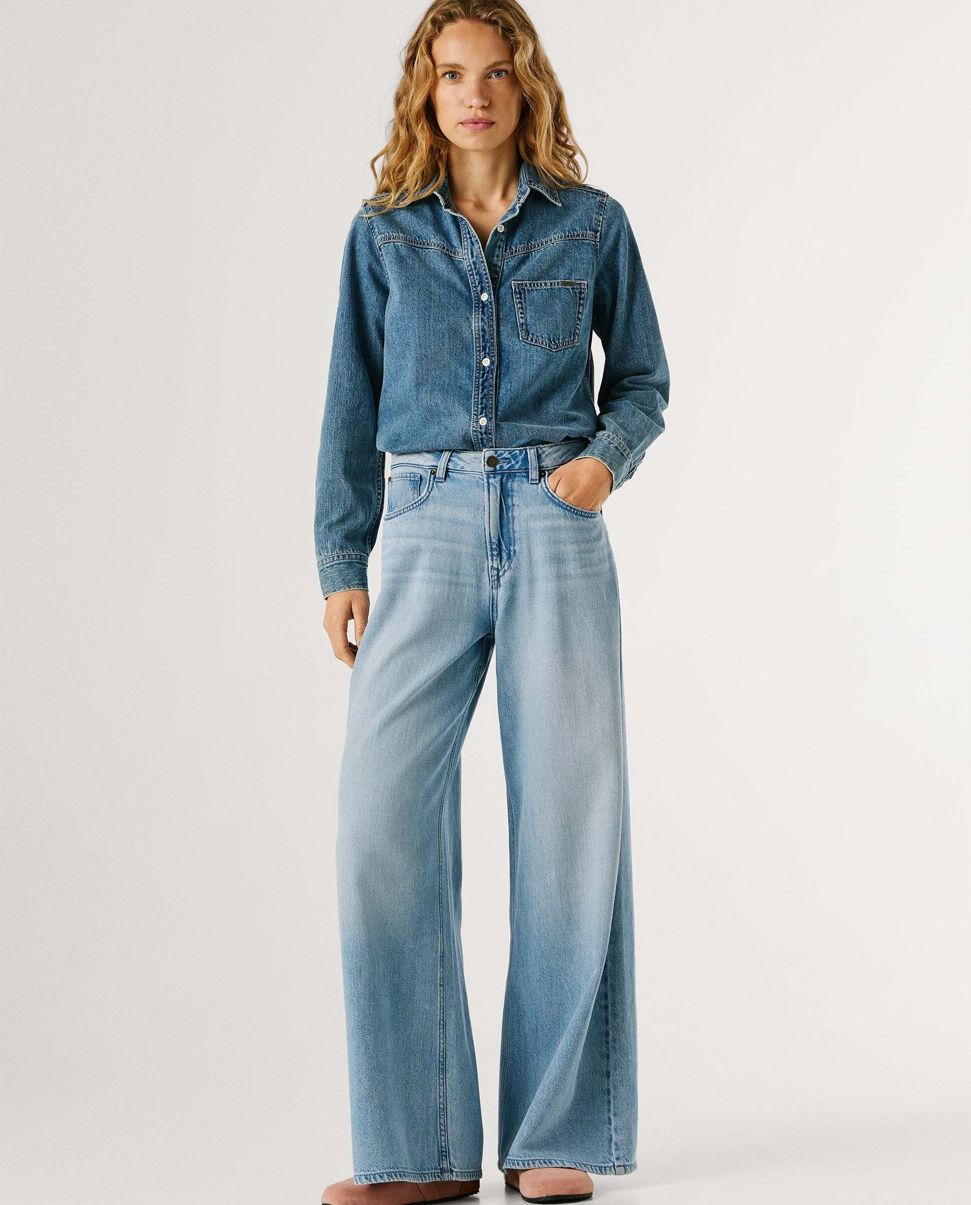 Jaimy - Pepe Jeans - jeans fit wide y tiro alto - Gris Gris-1