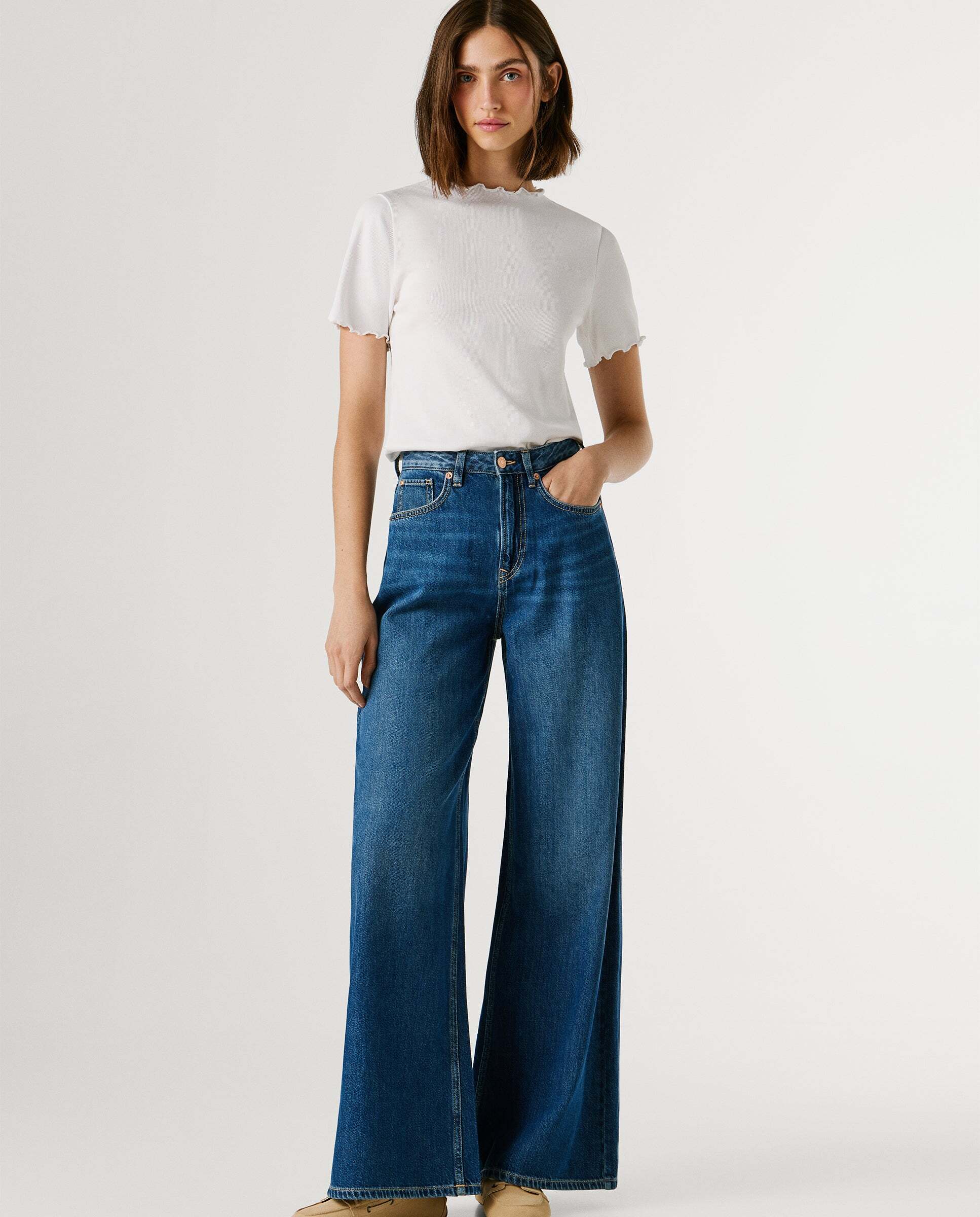 Jaimy - Pepe Jeans - jeans fit wide y tiro alto - Azul Azul-1