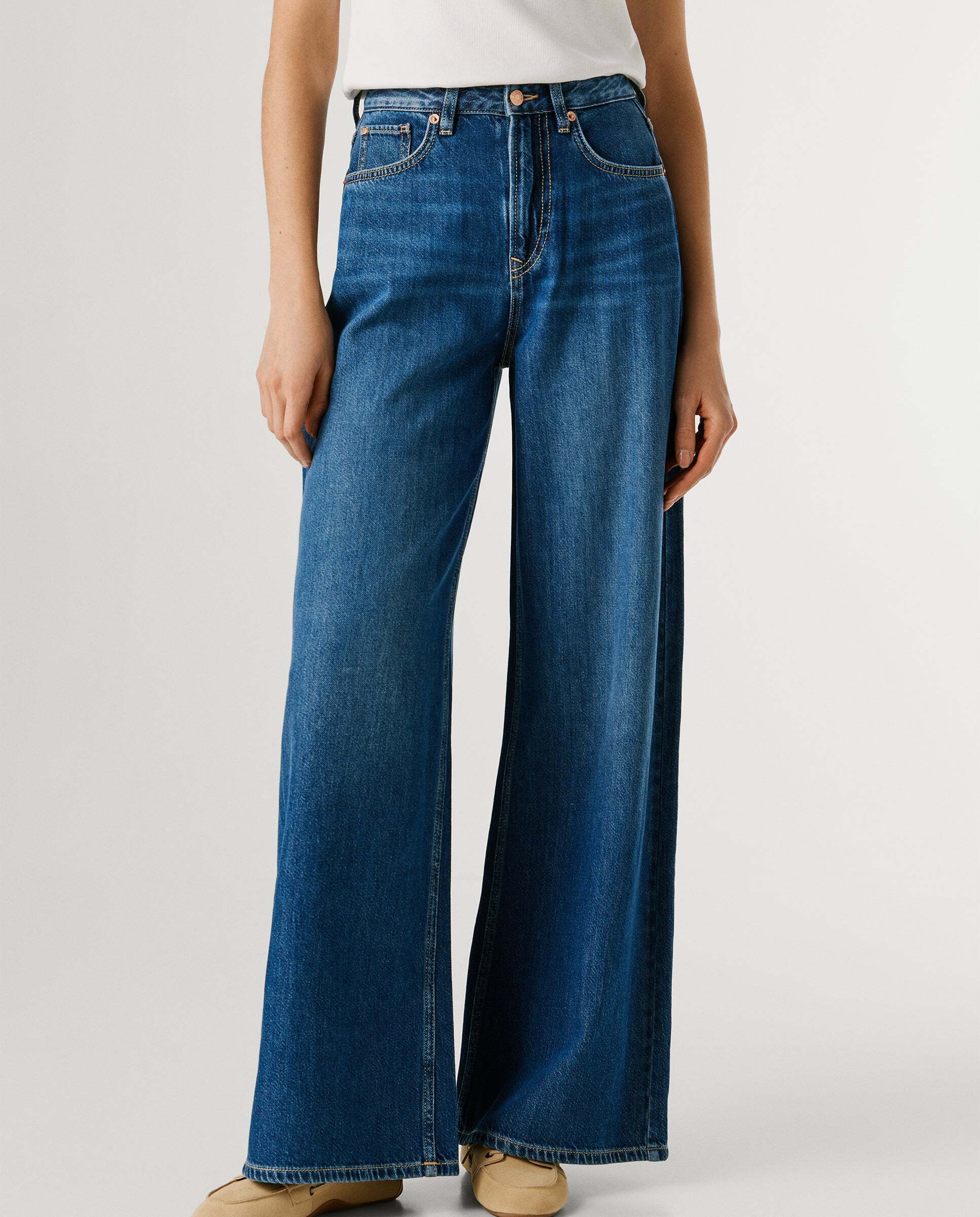 Jaimy - Pepe Jeans - jeans fit wide y tiro alto - Azul Azul-2