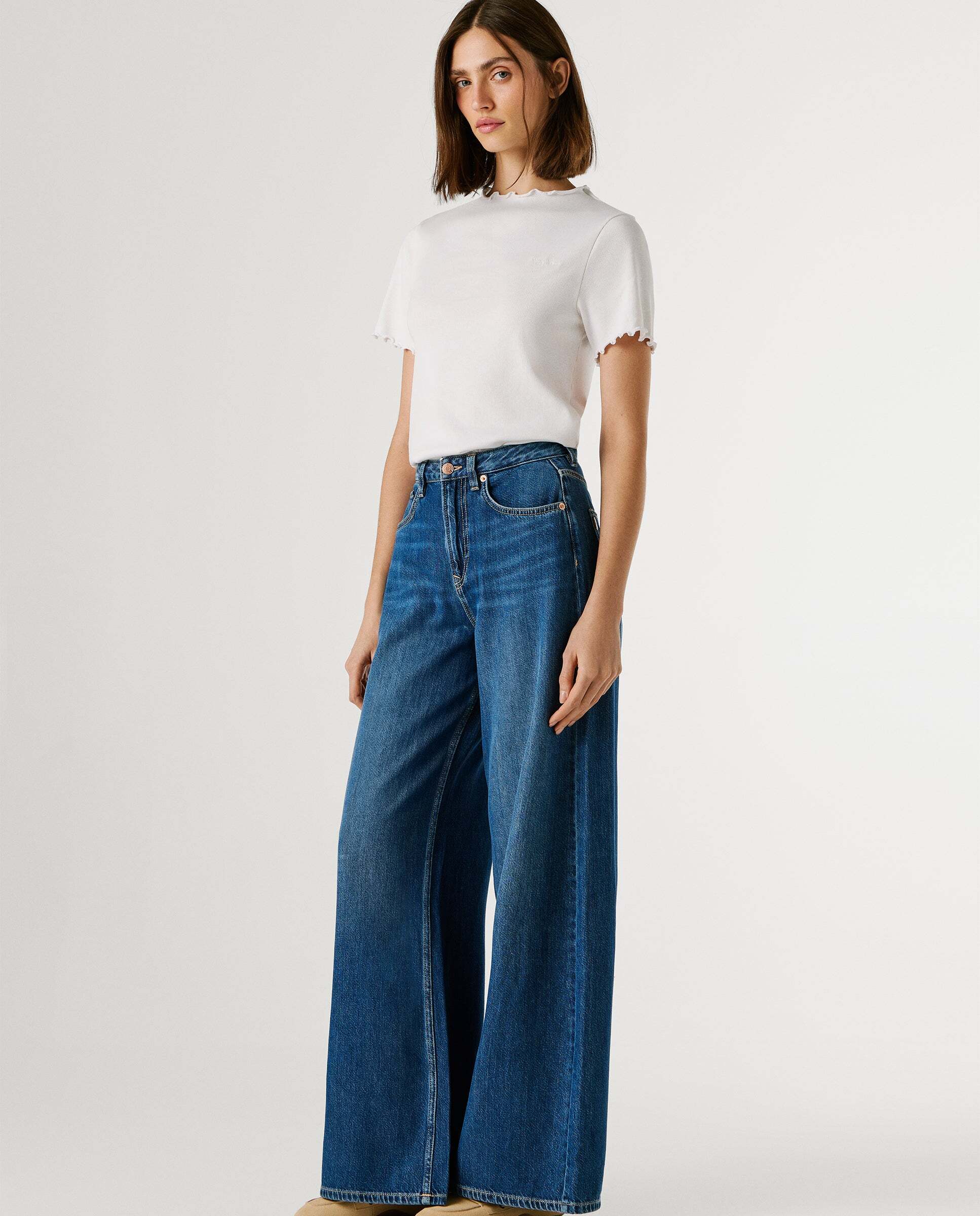 Jaimy - Pepe Jeans - jeans fit wide y tiro alto - Azul Azul-6