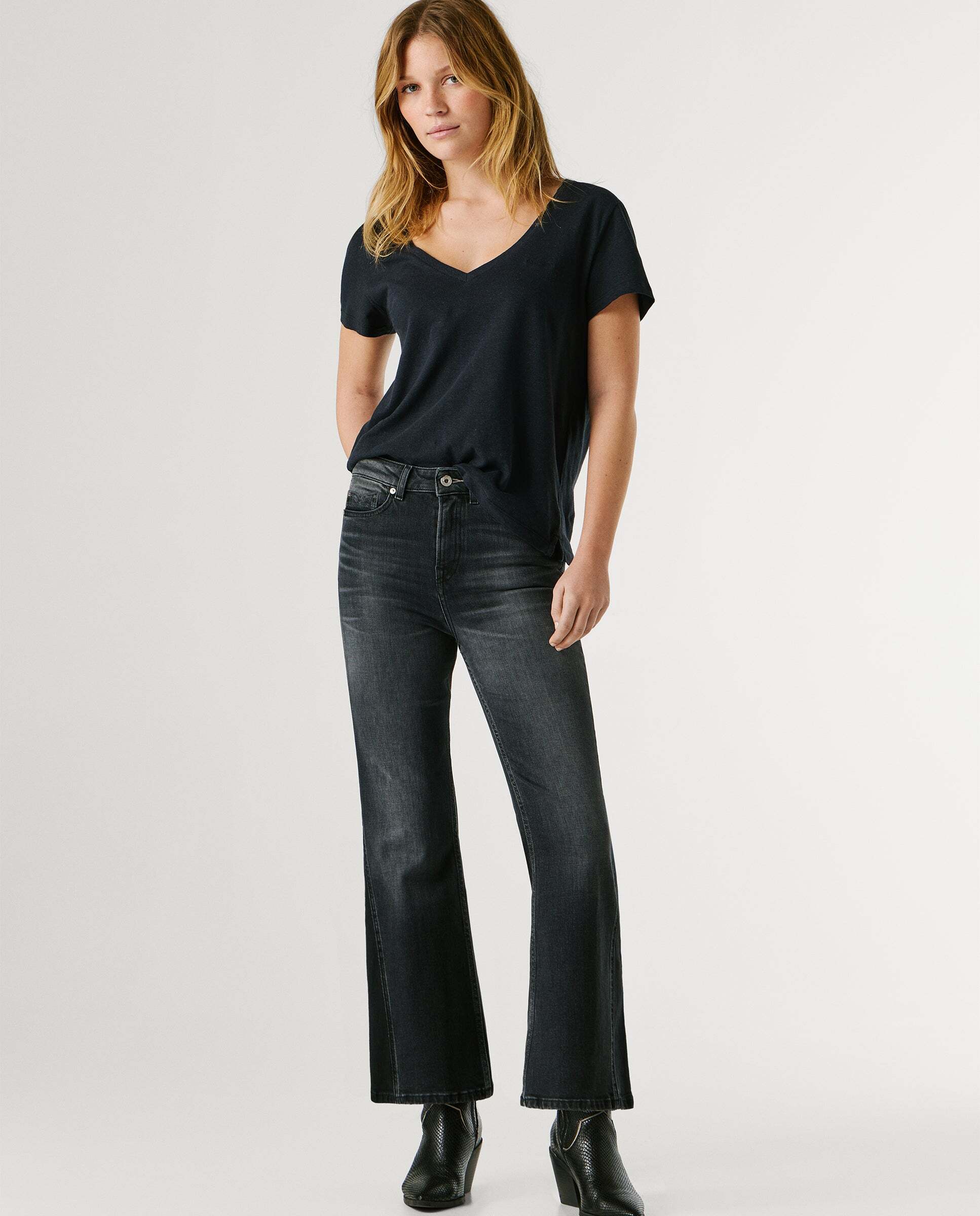 Pepe Jeans - Vaqueros de mujer fit flare y tiro alto - willa.