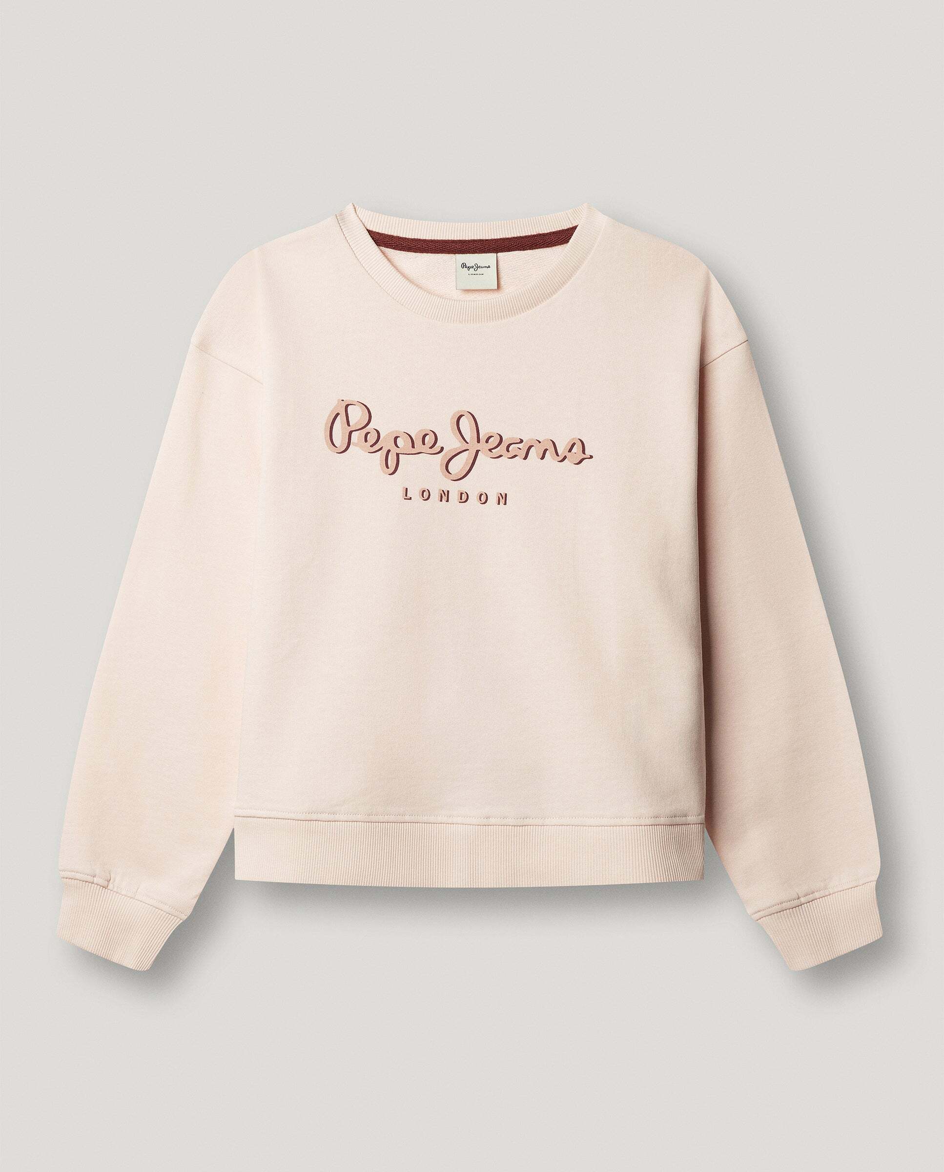 Imagen 0 de Sudadera de niña con cuello redondo fit relaxed Rosa