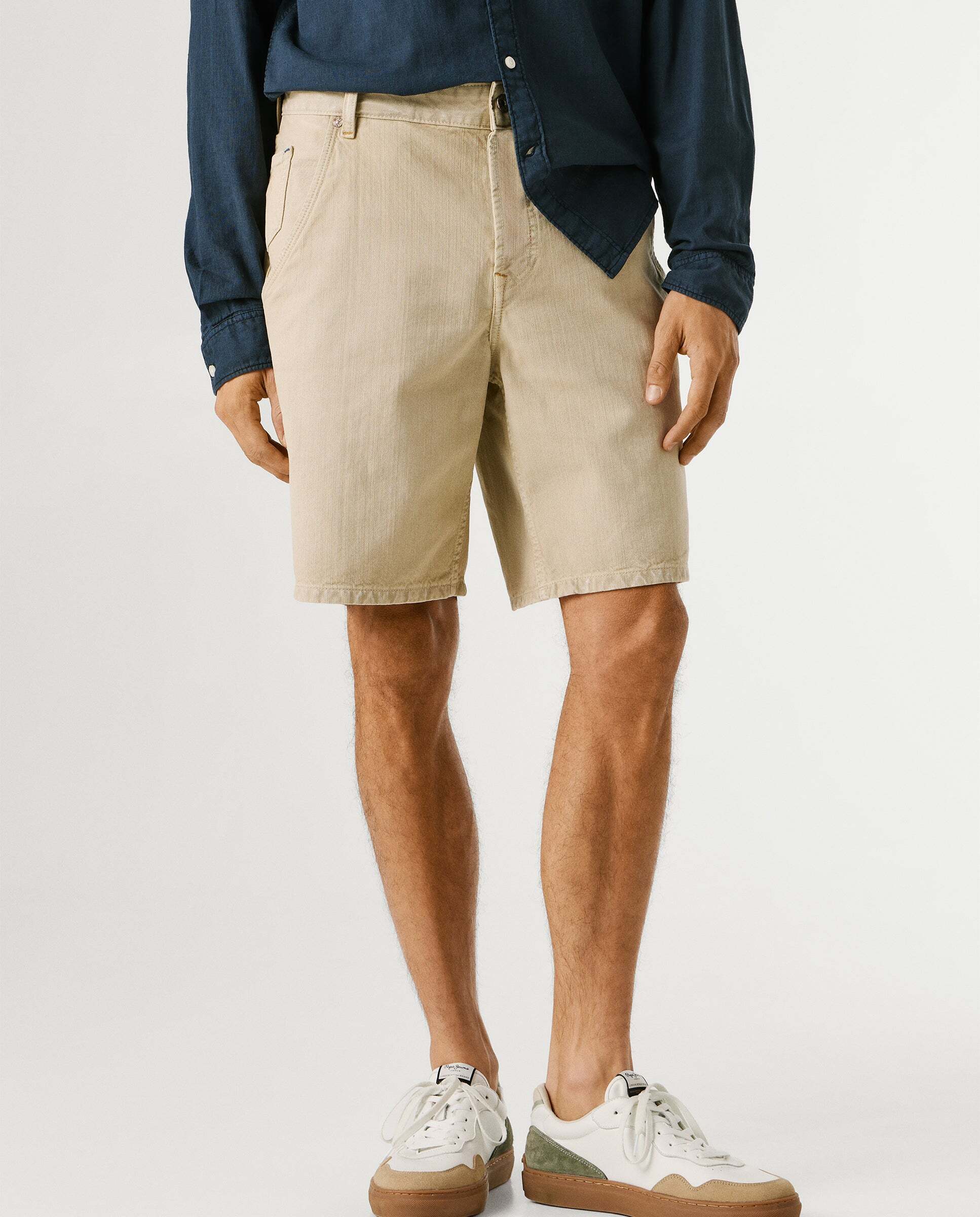 Bermuda de hombre sarga fit loose - Pepe Jeans - Marrón Marrón-2
