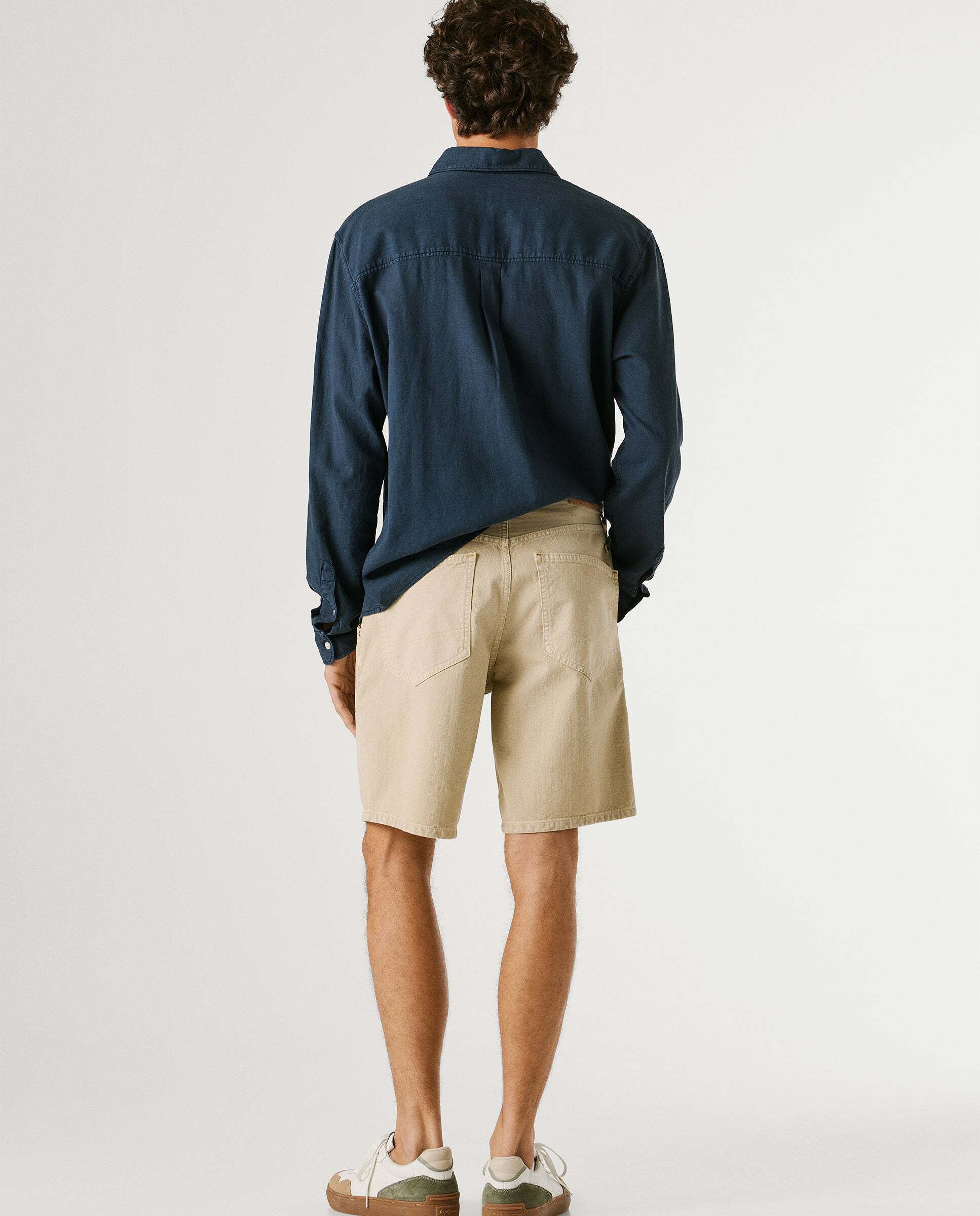 Bermuda de hombre sarga fit loose - Pepe Jeans - Marrón Marrón-3