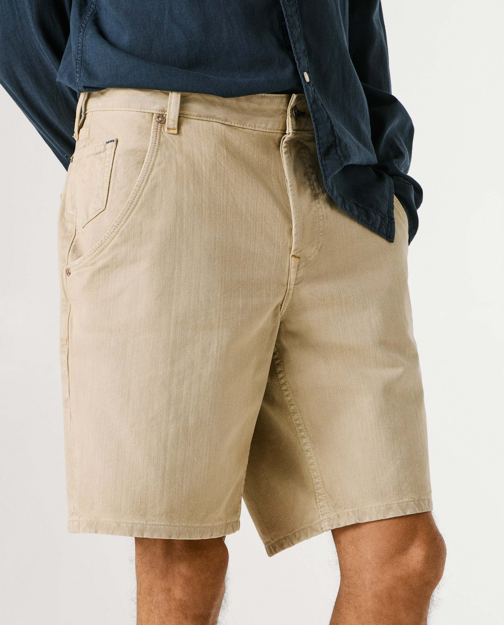 Bermuda de hombre sarga fit loose - Pepe Jeans - Marrón Marrón-4