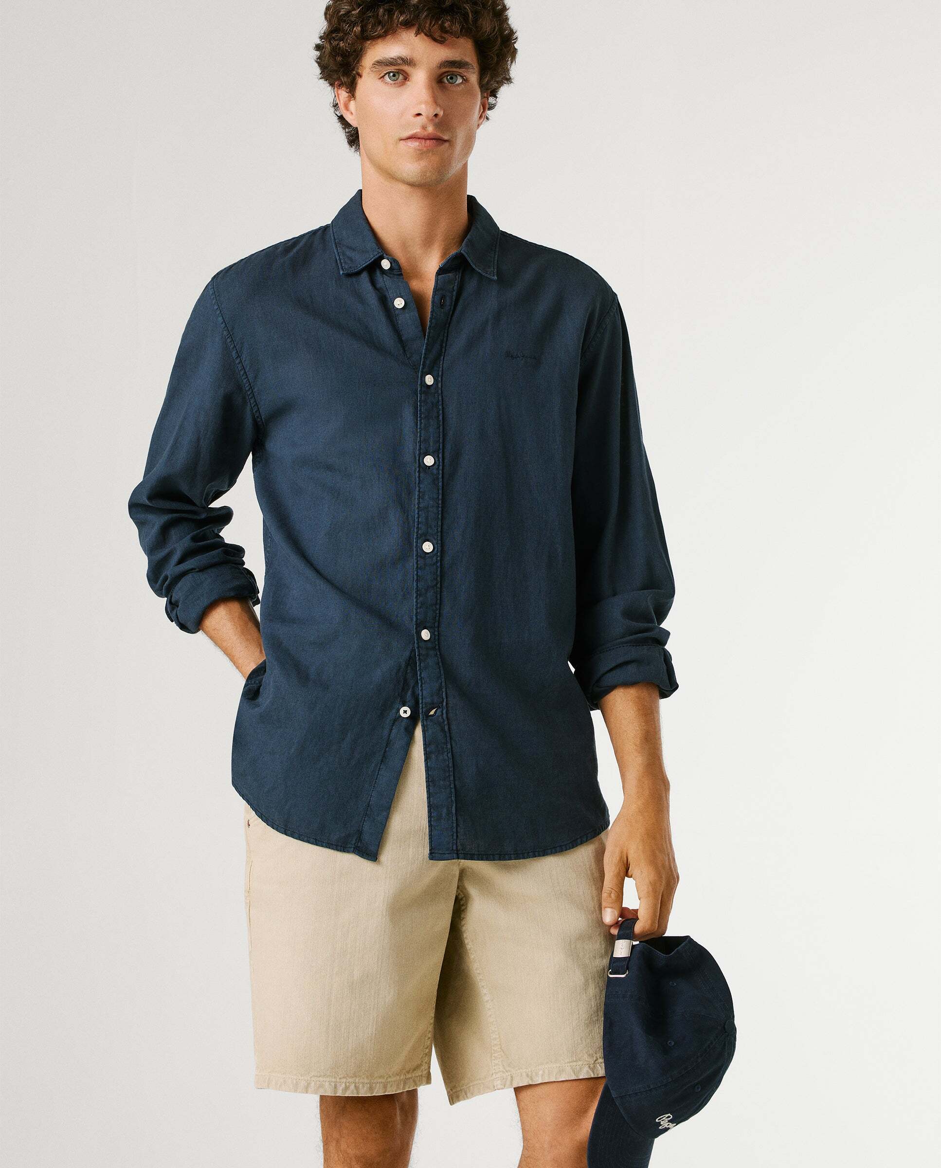 Bermuda de hombre sarga fit loose - Pepe Jeans - Marrón Marrón-7