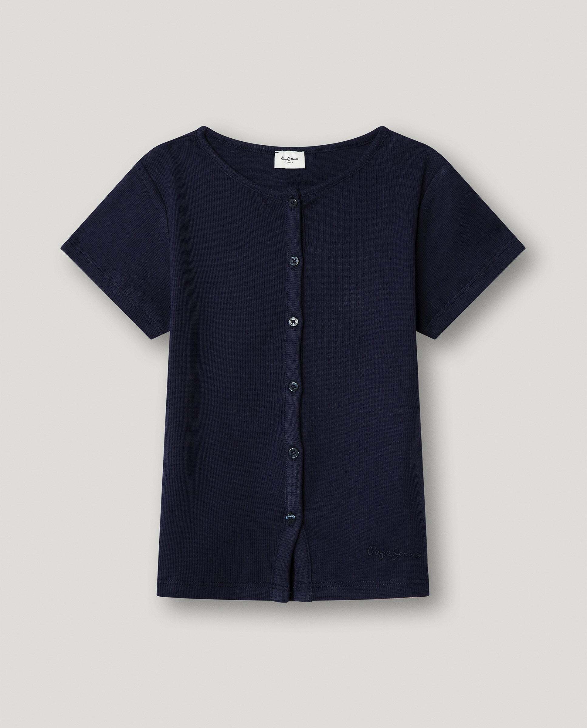 Top de canalé Angy de niña - Pepe Jeans - Azul marino Azul marino-1
