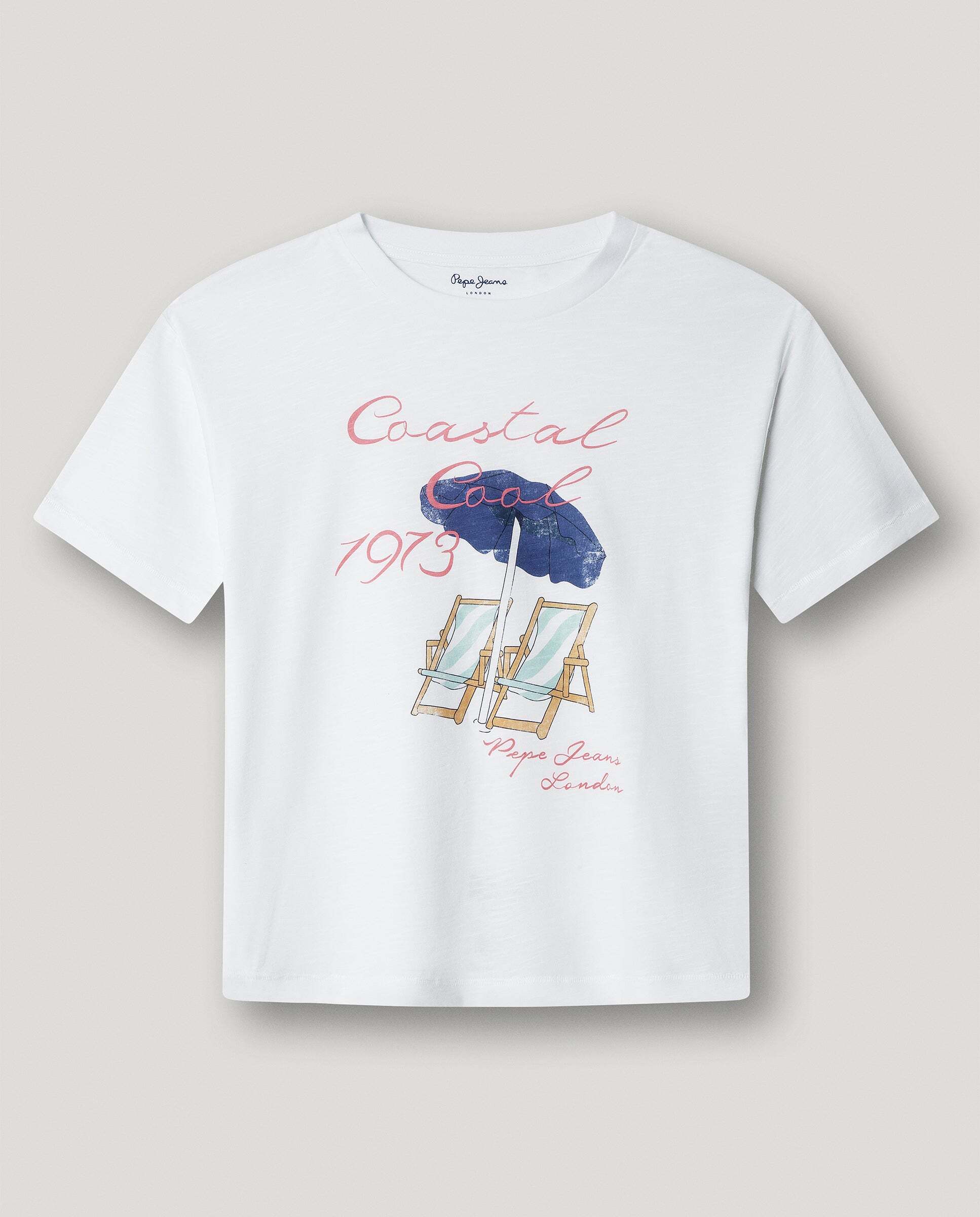 Camiseta gráfico estampado de niña fit relaxed - Pepe Jeans - Blanco Blanco-1