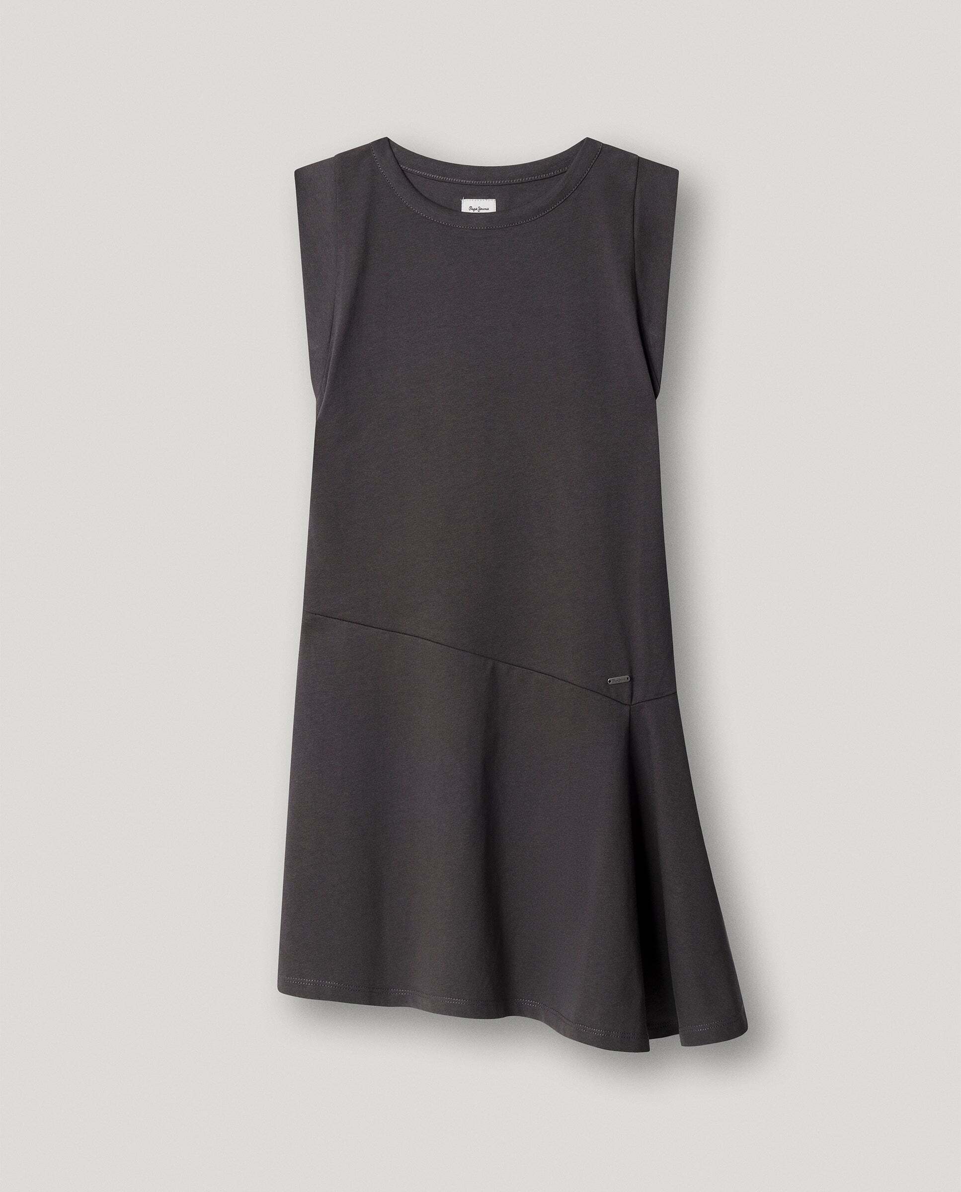 Imagen 0 de Vestido corto de niña cuello redondo Gris