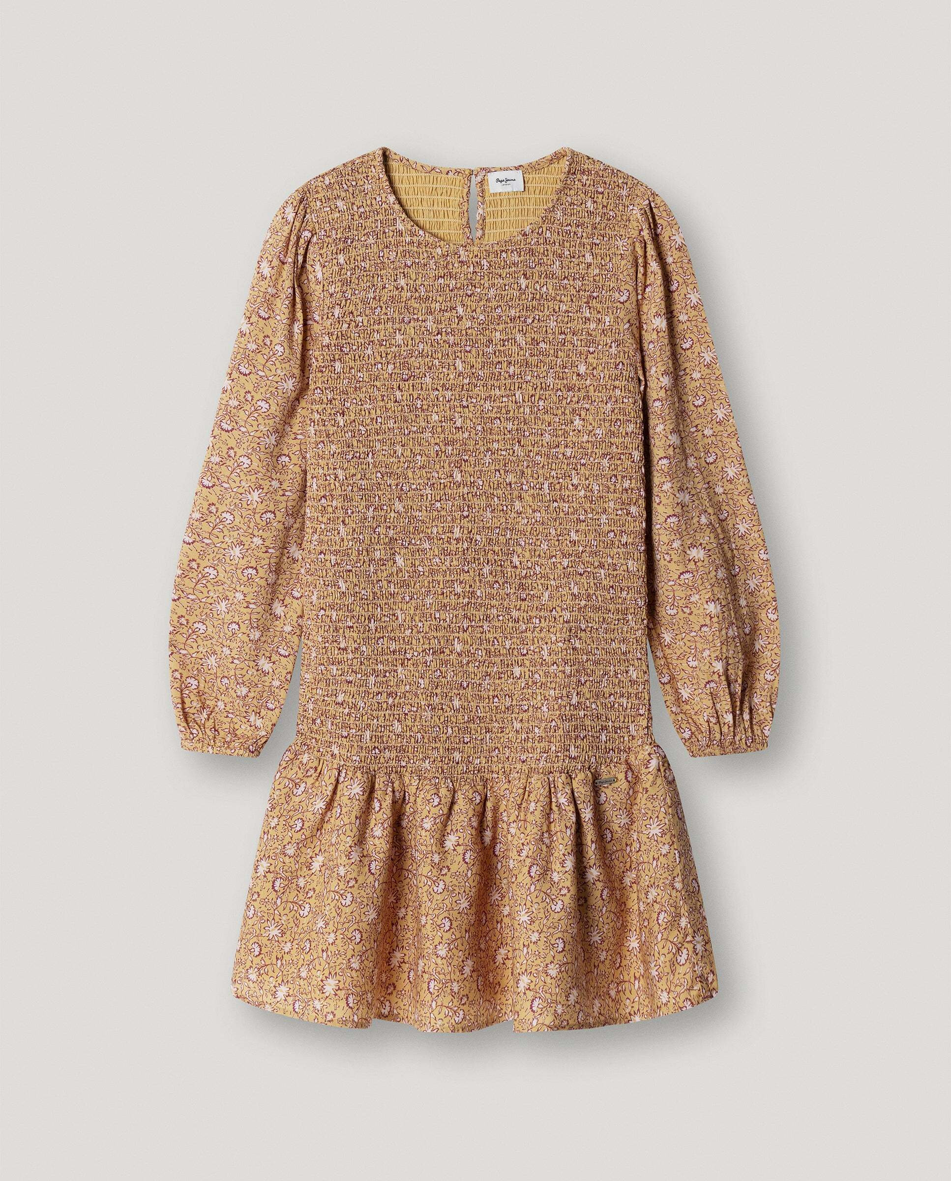 Imagen 0 de Vestido corto de niña con estampado floral Amarillo
