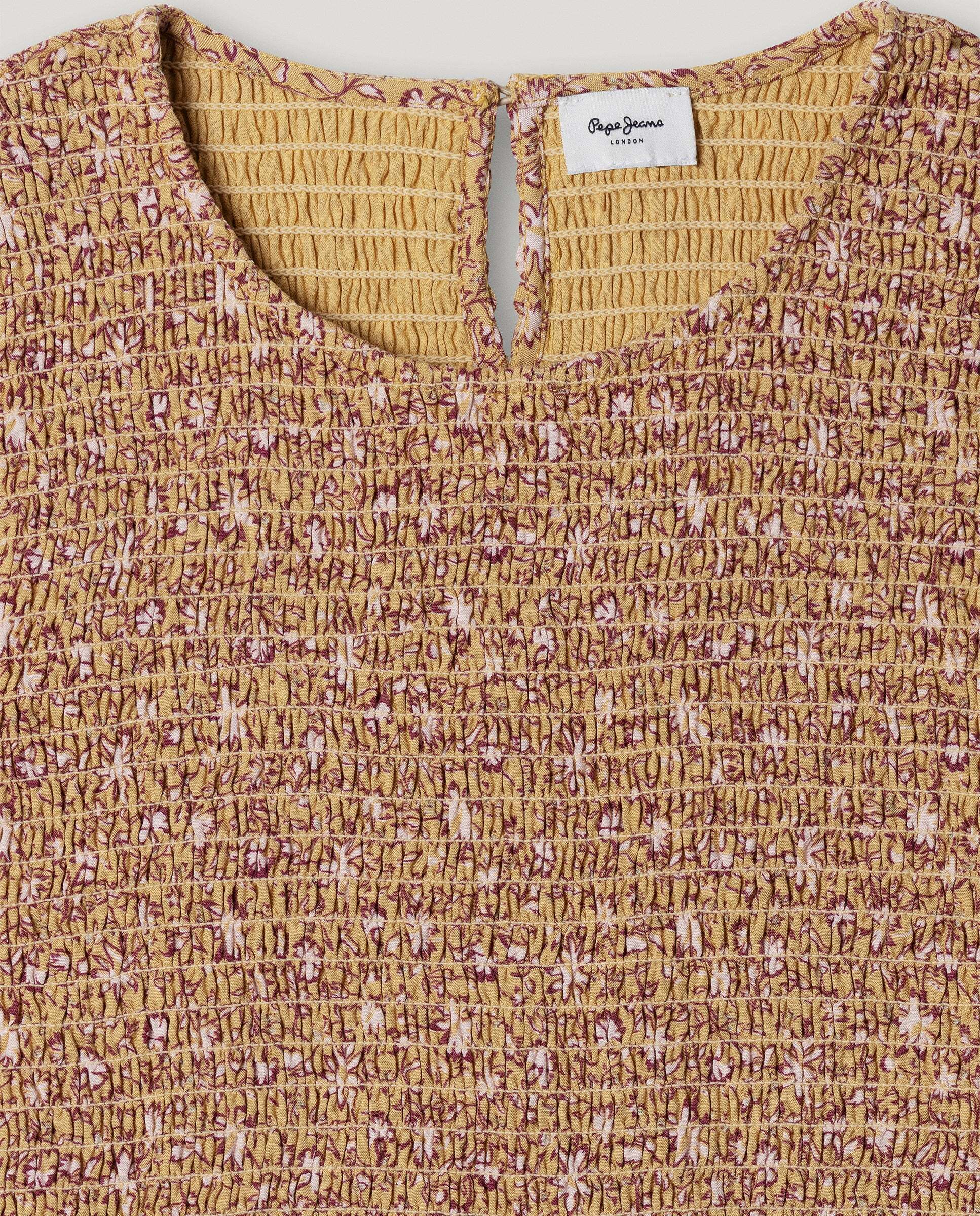 Vestido corto de niña con estampado floral - Pepe Jeans - Amarillo Amarillo-2
