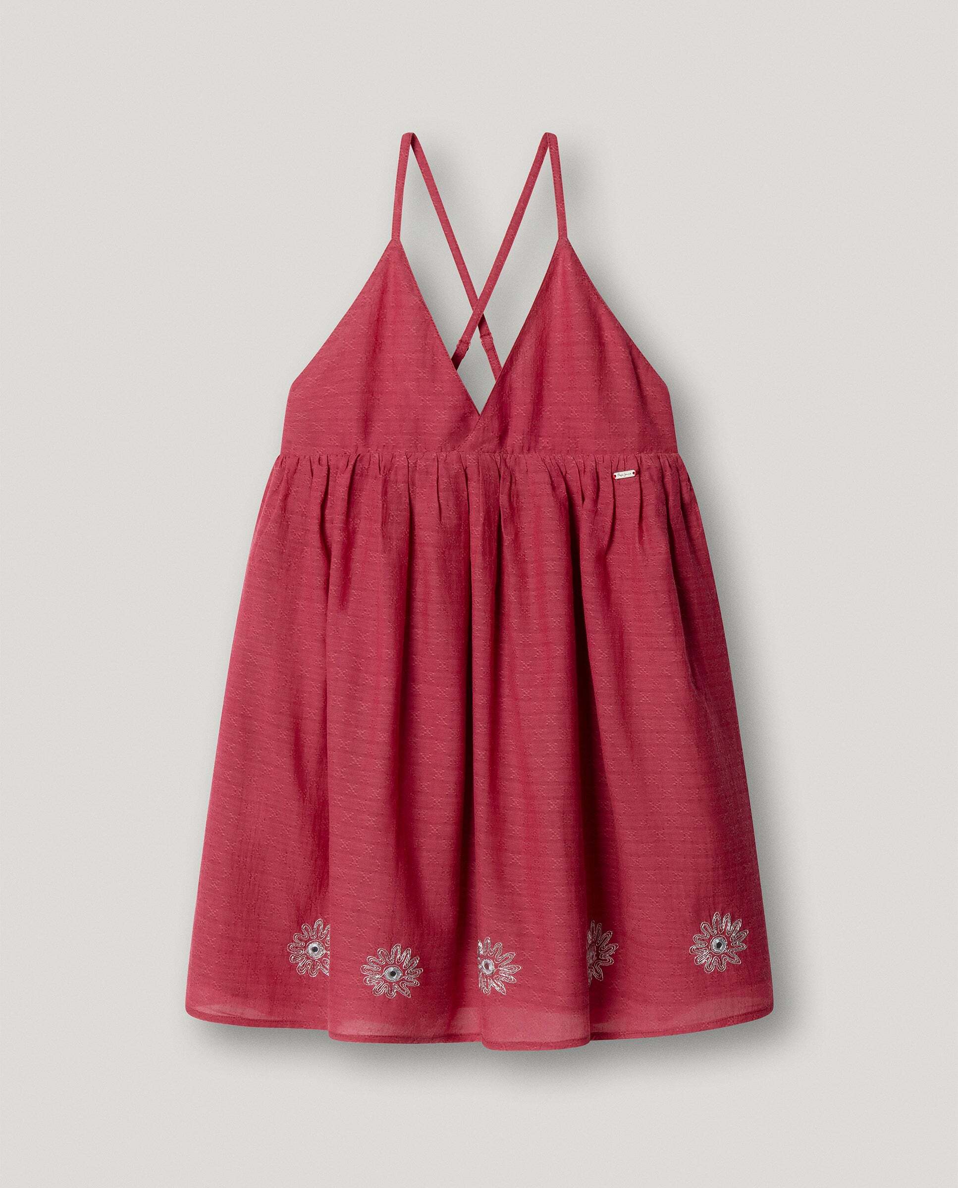Minivestido con espejos Irin de niña - Pepe Jeans - Granate Granate-1