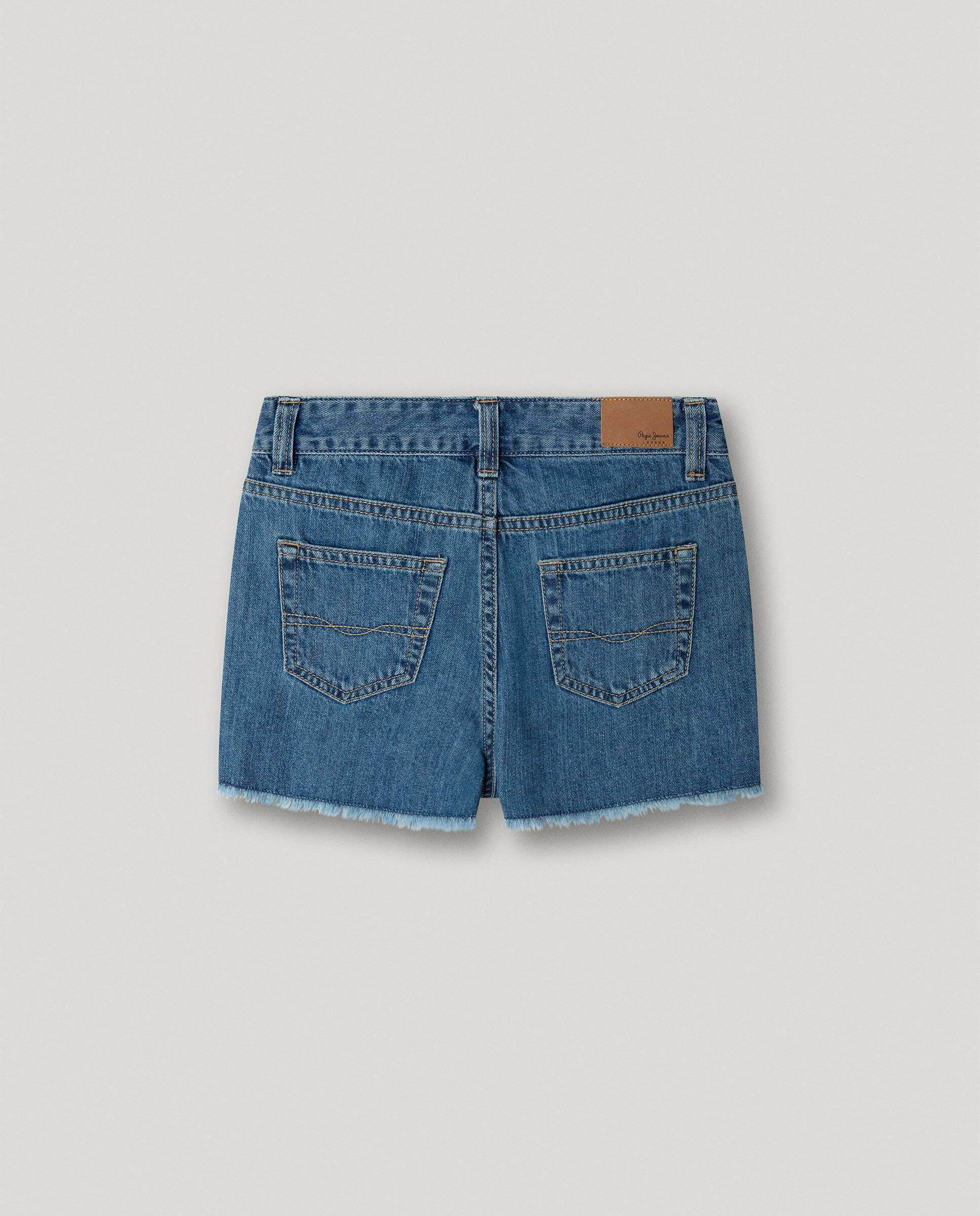 Shorts vaqueros con bordados A-Line Patty Floral de niña - Pepe Jeans - Azul Azul-3