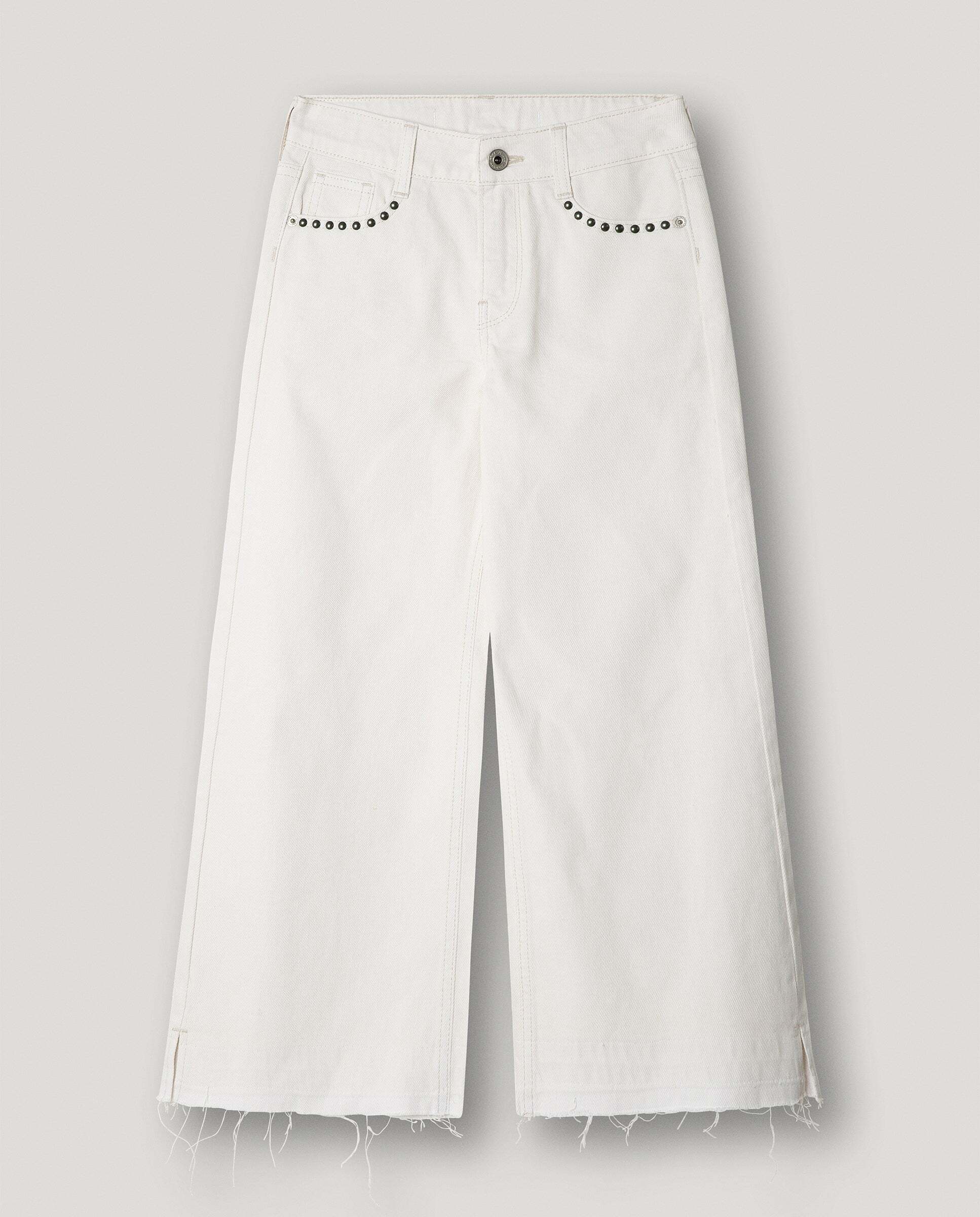 Pantalón vaquero con tachuelas Wide Leg Lexy Ecru Studs de niña
