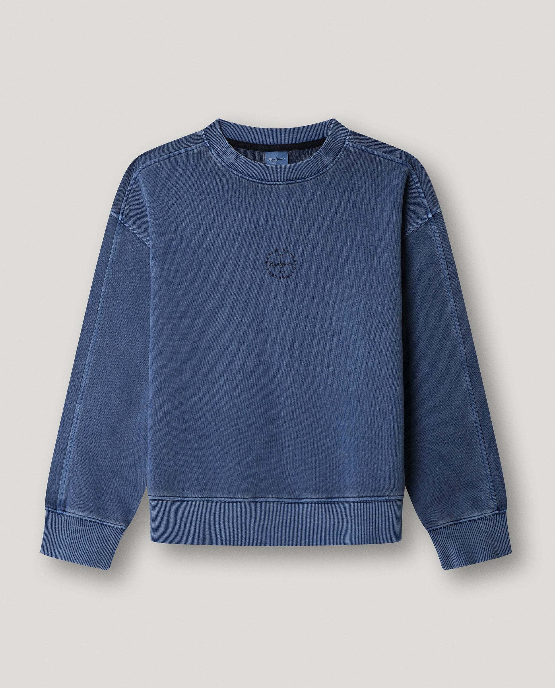 Sudadera de cuello crew William de niño - Pepe Jeans - Crema Azul-1