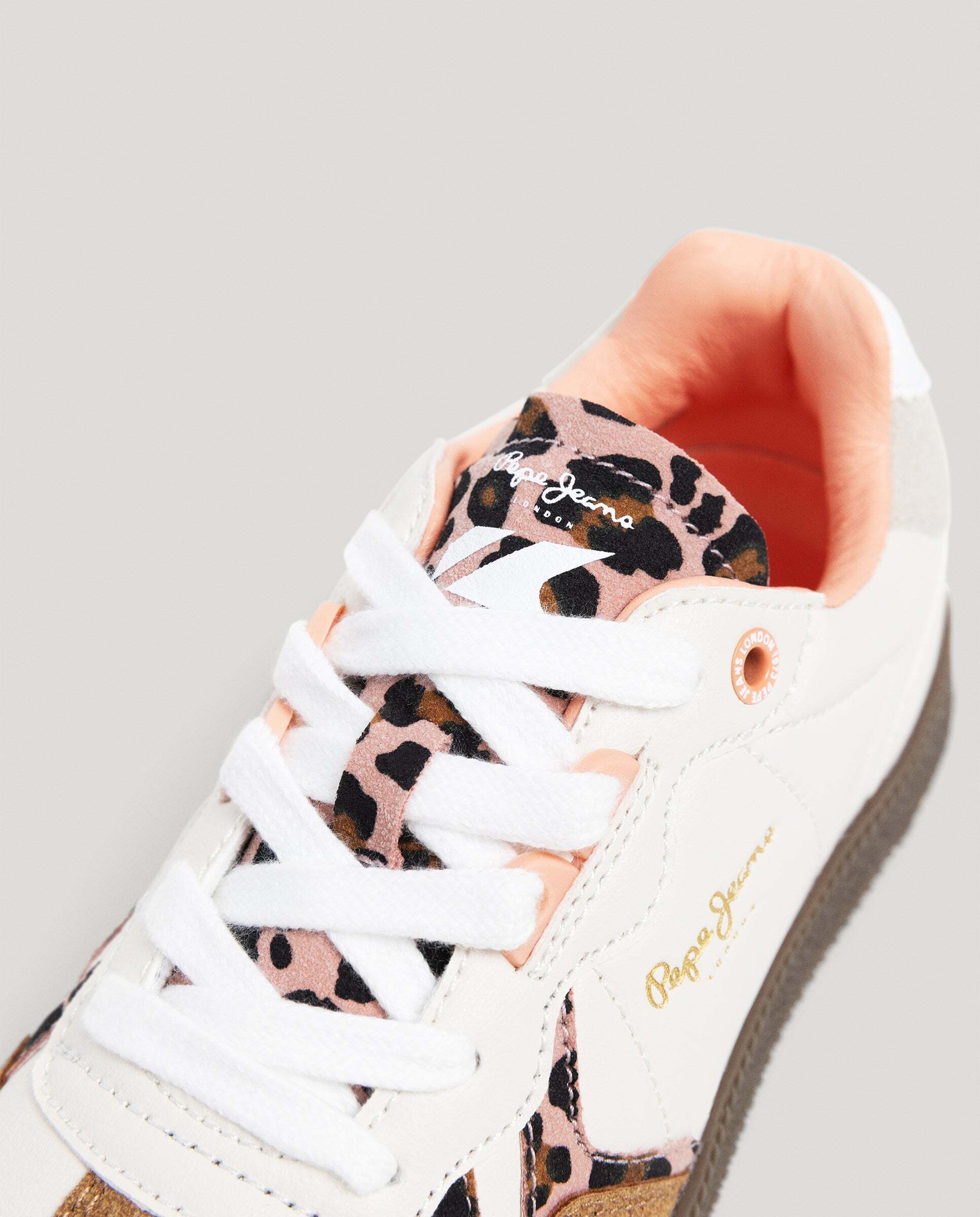 Zapatillas de niña cupsole con detalles animal print - Pepe Jeans - Naranja Naranja-5