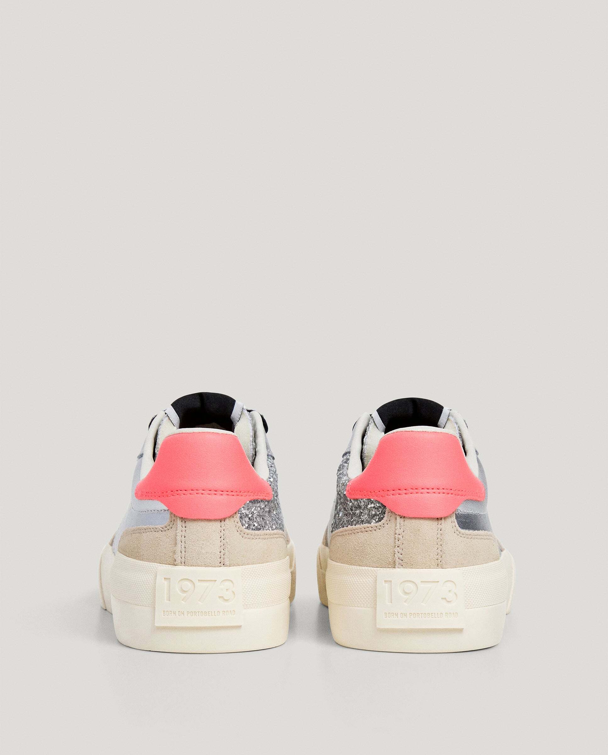 Milan - Pepe Jeans - zapatillas metalizadas con detalles glitter - Gris Gris-4