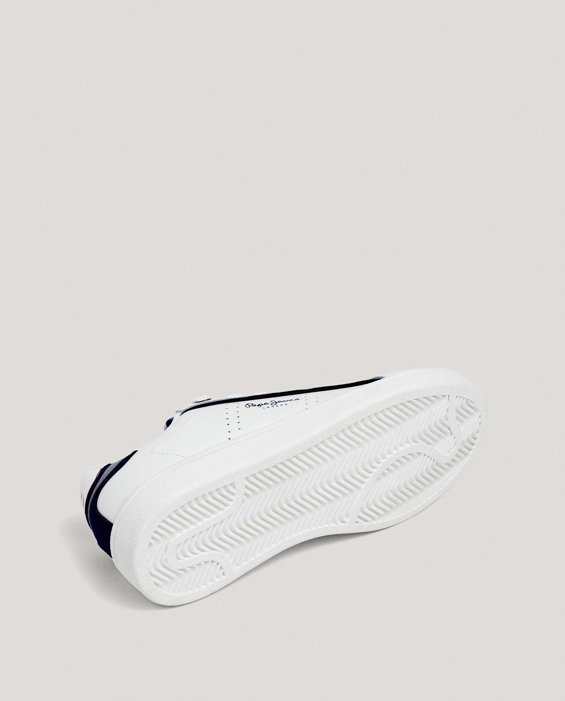 Zapatillas de niño clásicas de piel microperforadas - Pepe Jeans - Blanco Blanco-6